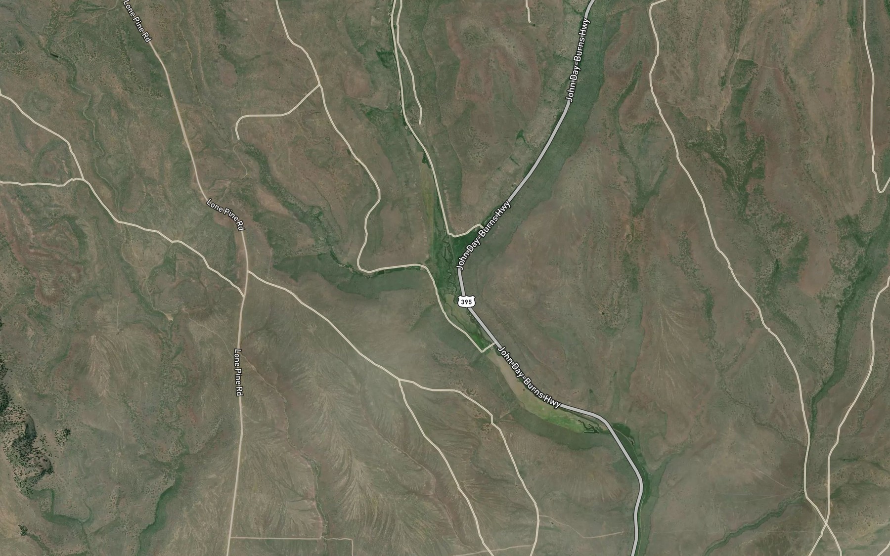 Satellite map of the Wilson Creek