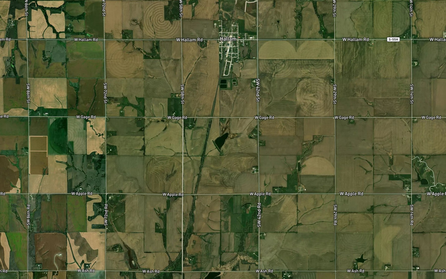 Satellite map of the Clatonia Creek Reservoir 10-A