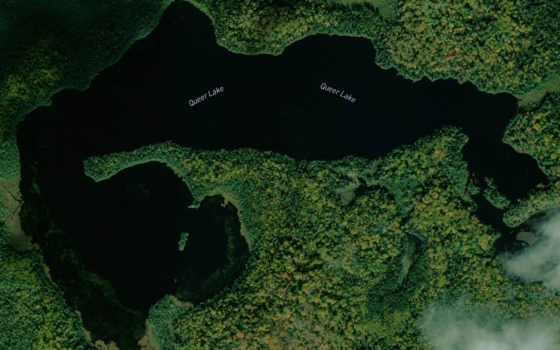 Satellite map of the Queer Lake