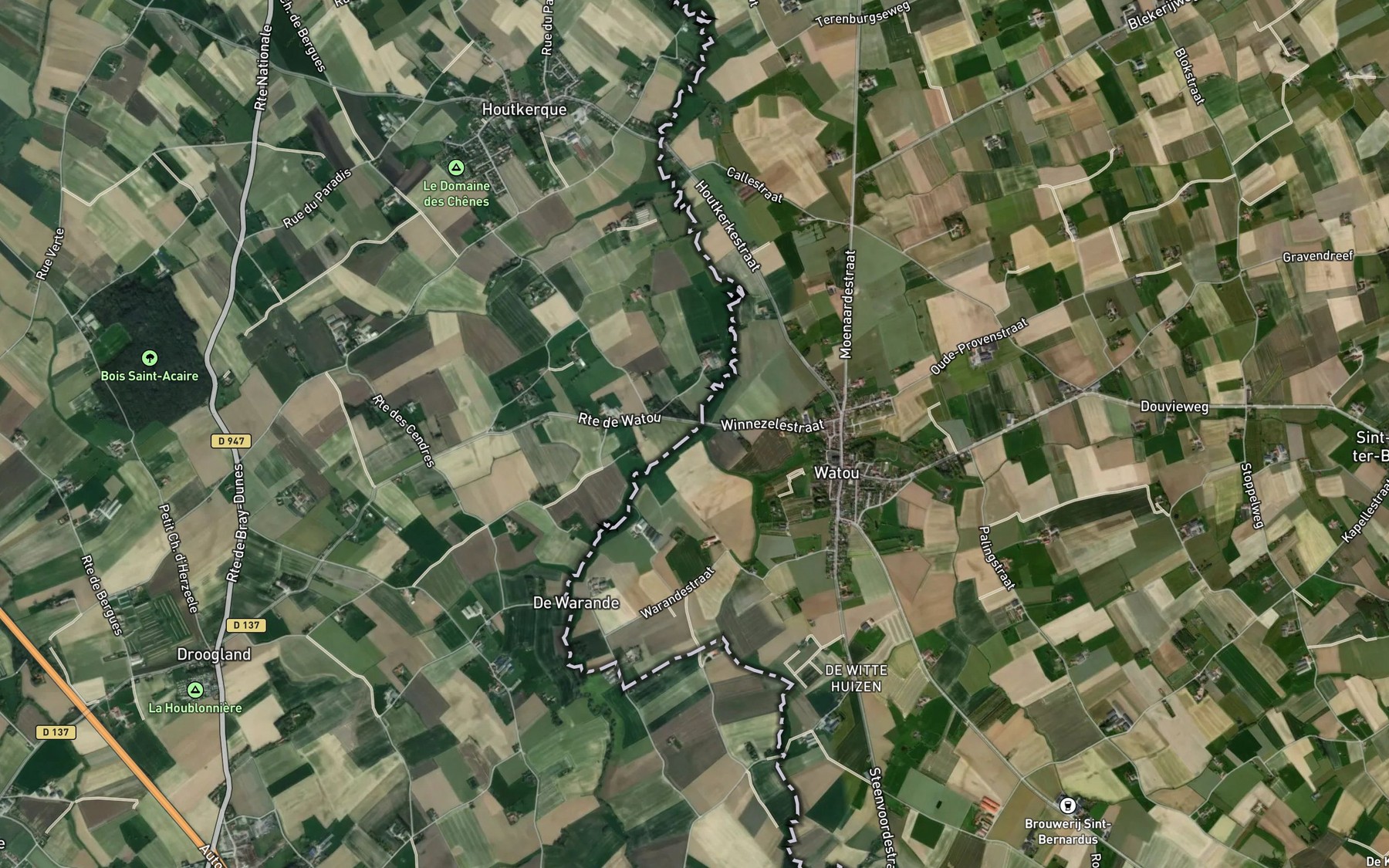 Satellite map of the Warandebeek