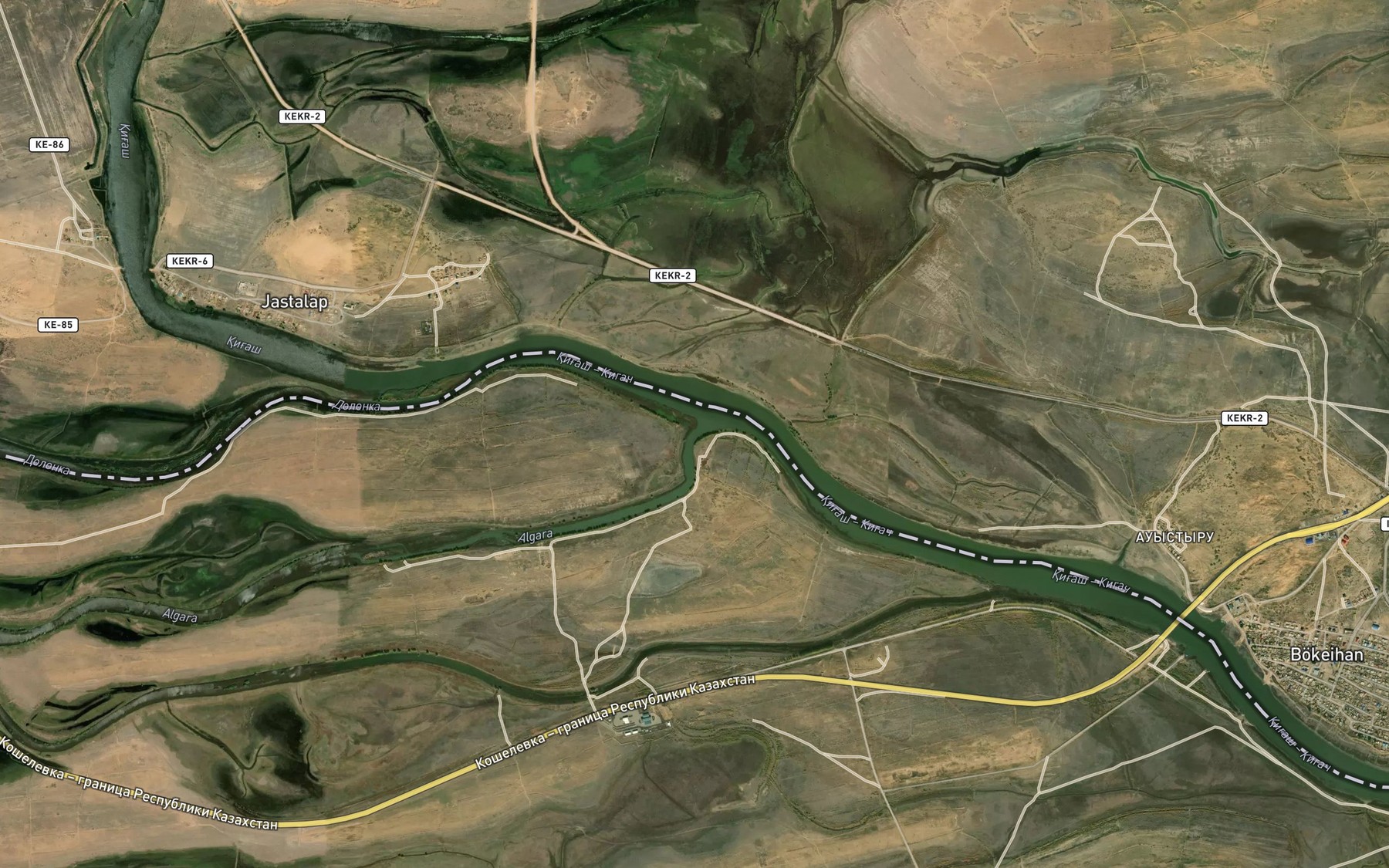 Satellite map of the Algara