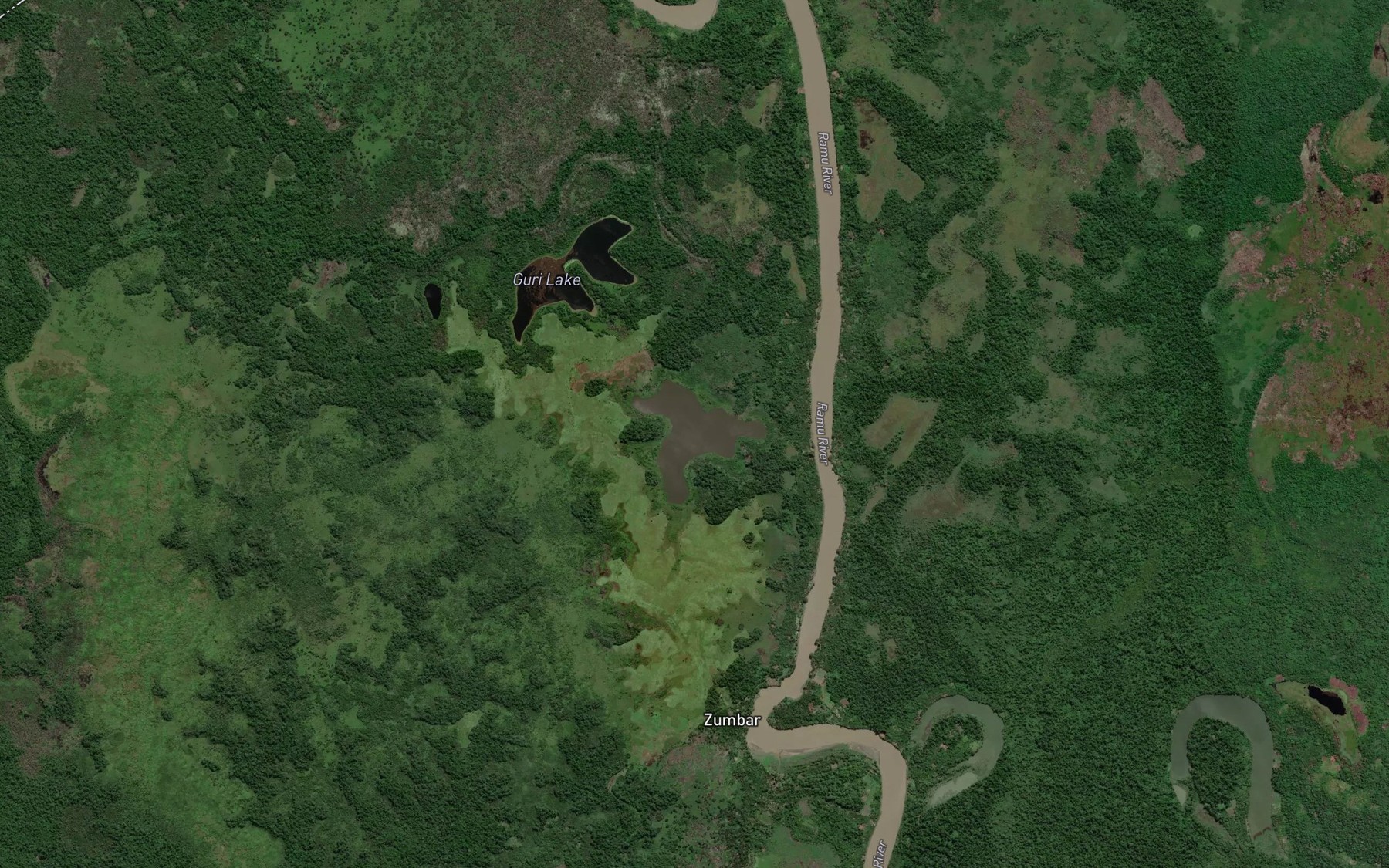 Satellite map of the Bamfu Lake