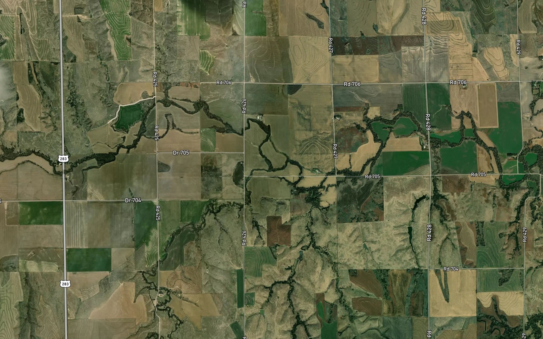 Satellite map of the Dry Creek