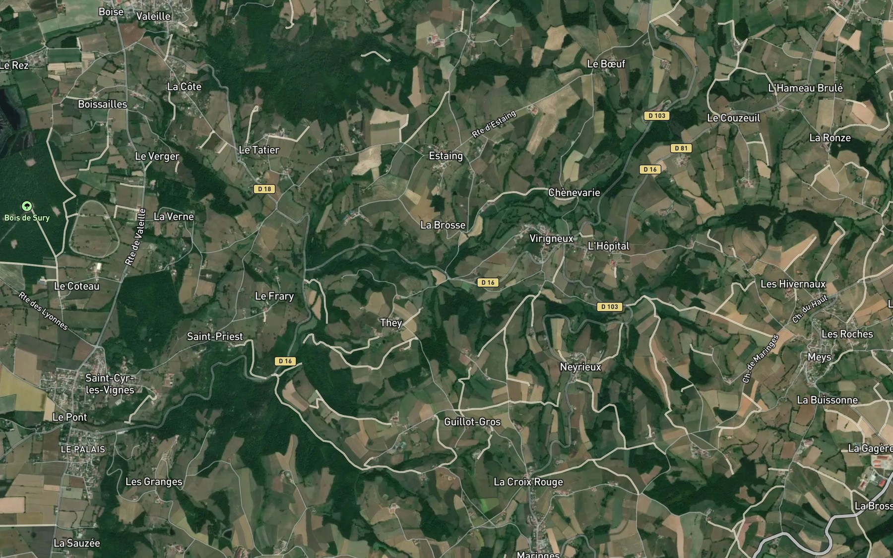 Satellite map of the Toranche