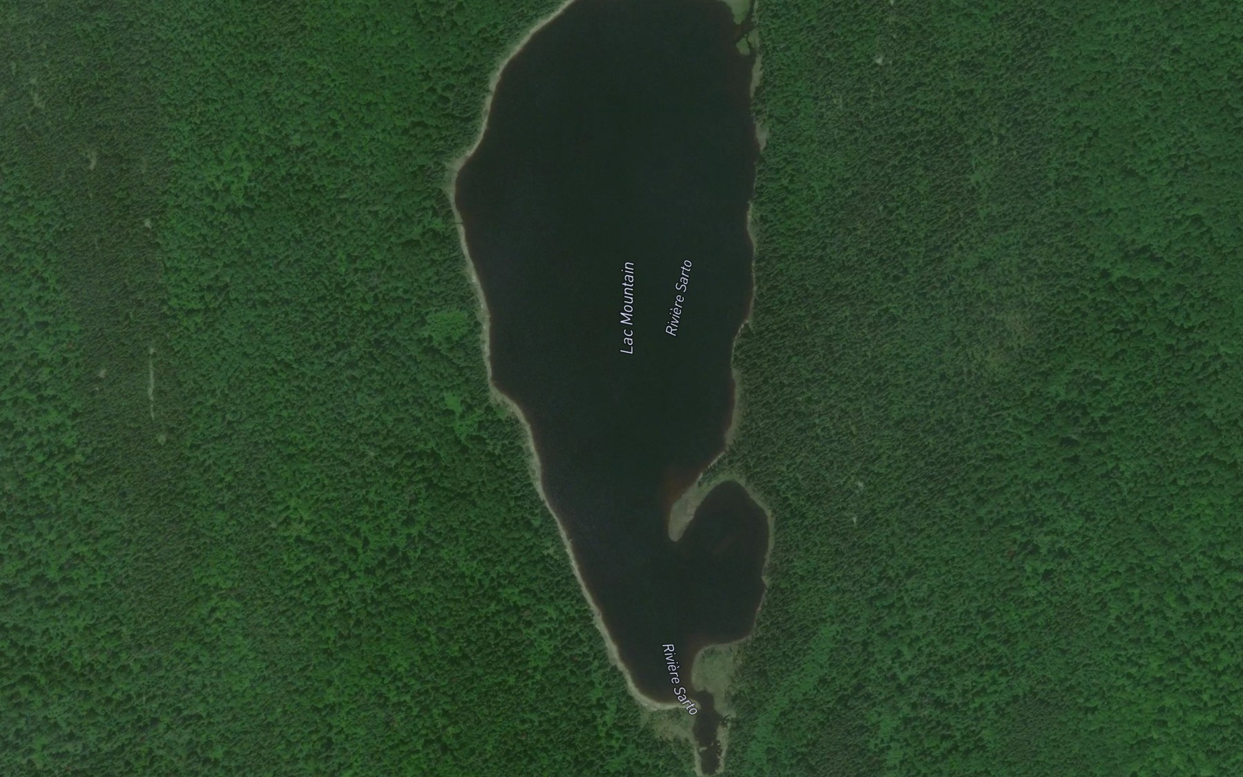 Satellite map of the Lac Mountain