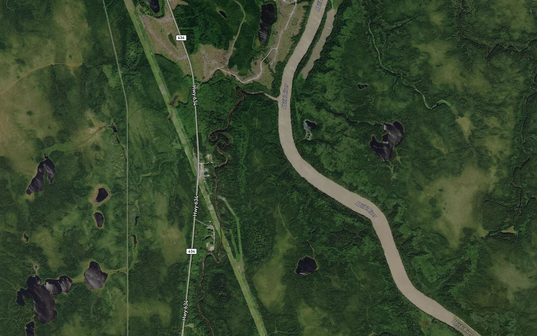Satellite map of the Redsucker River