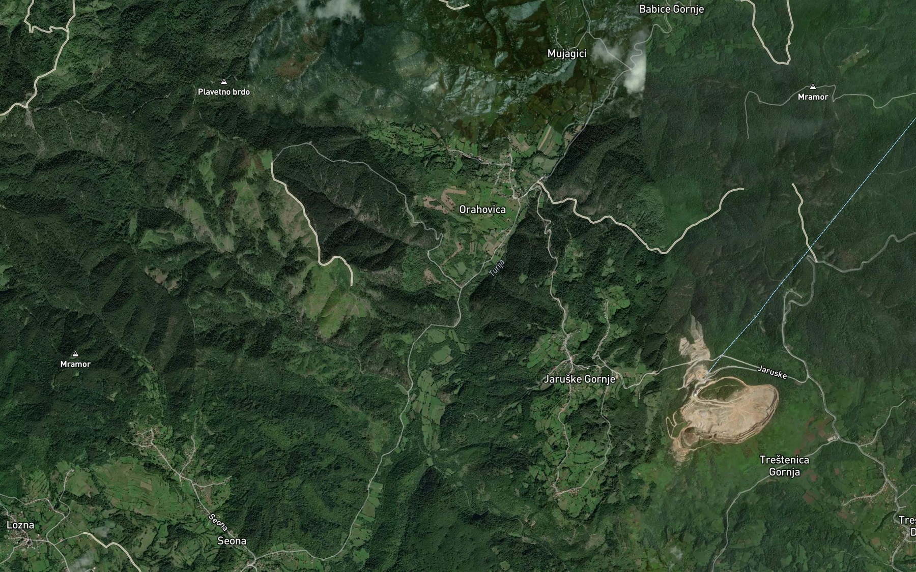 Satellite map of the Sedelj