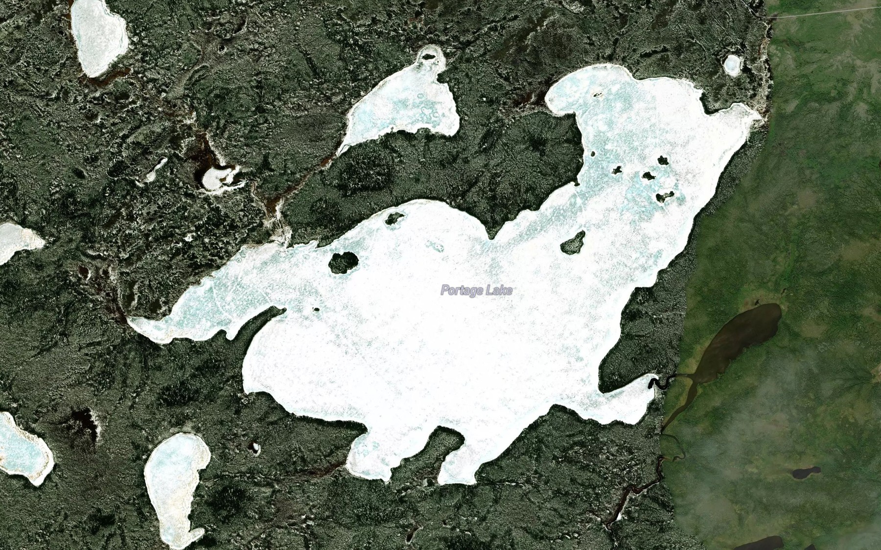 Satellite map of the Portage Lake