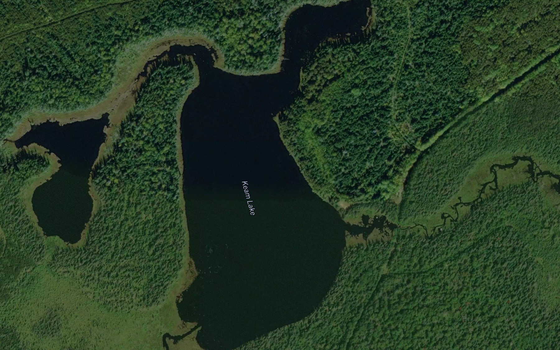 Satellite map of the Keam Lake