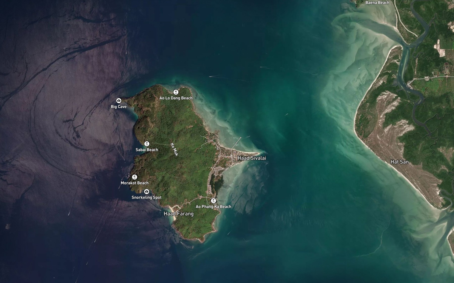 Satellite map of the Ao Klang