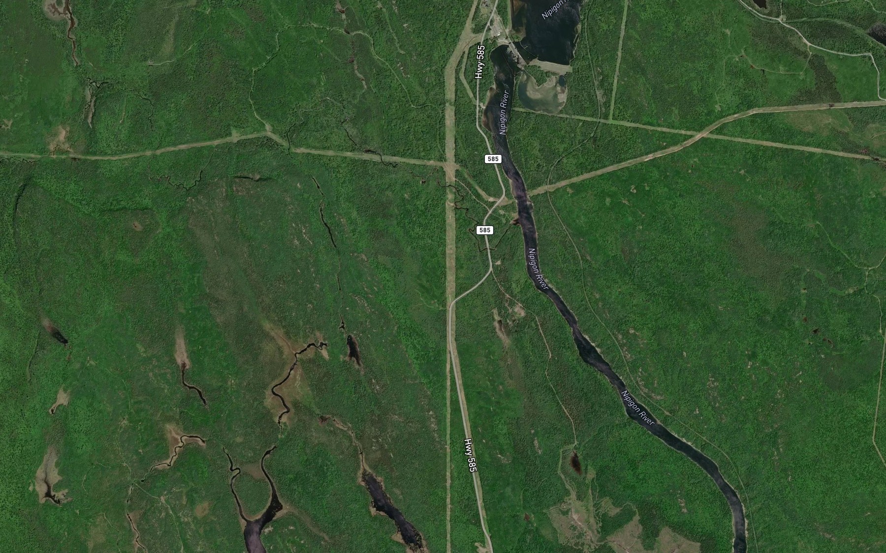 Satellite map of the Purdom Creek
