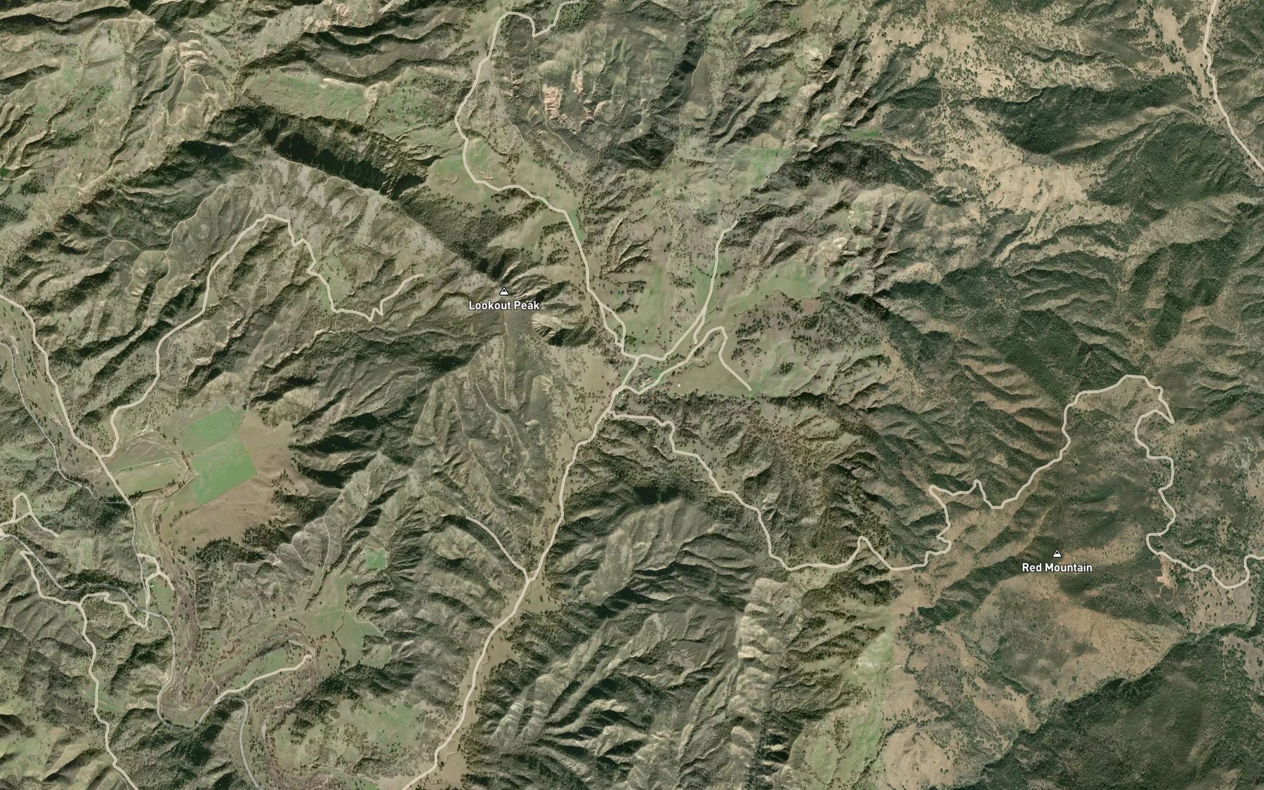 Satellite map of the Mine Creek