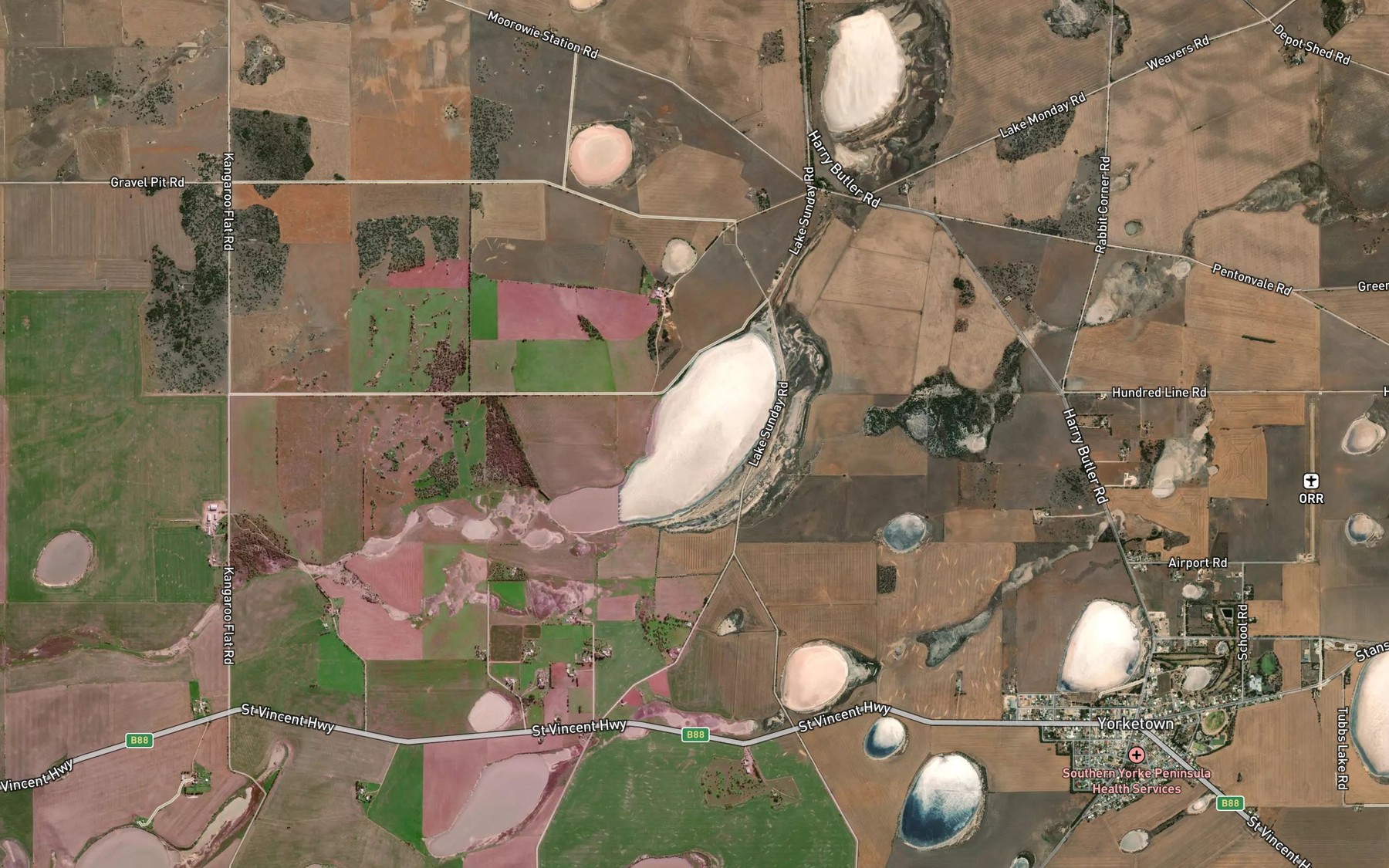 Satellite map of the Lake Sunday