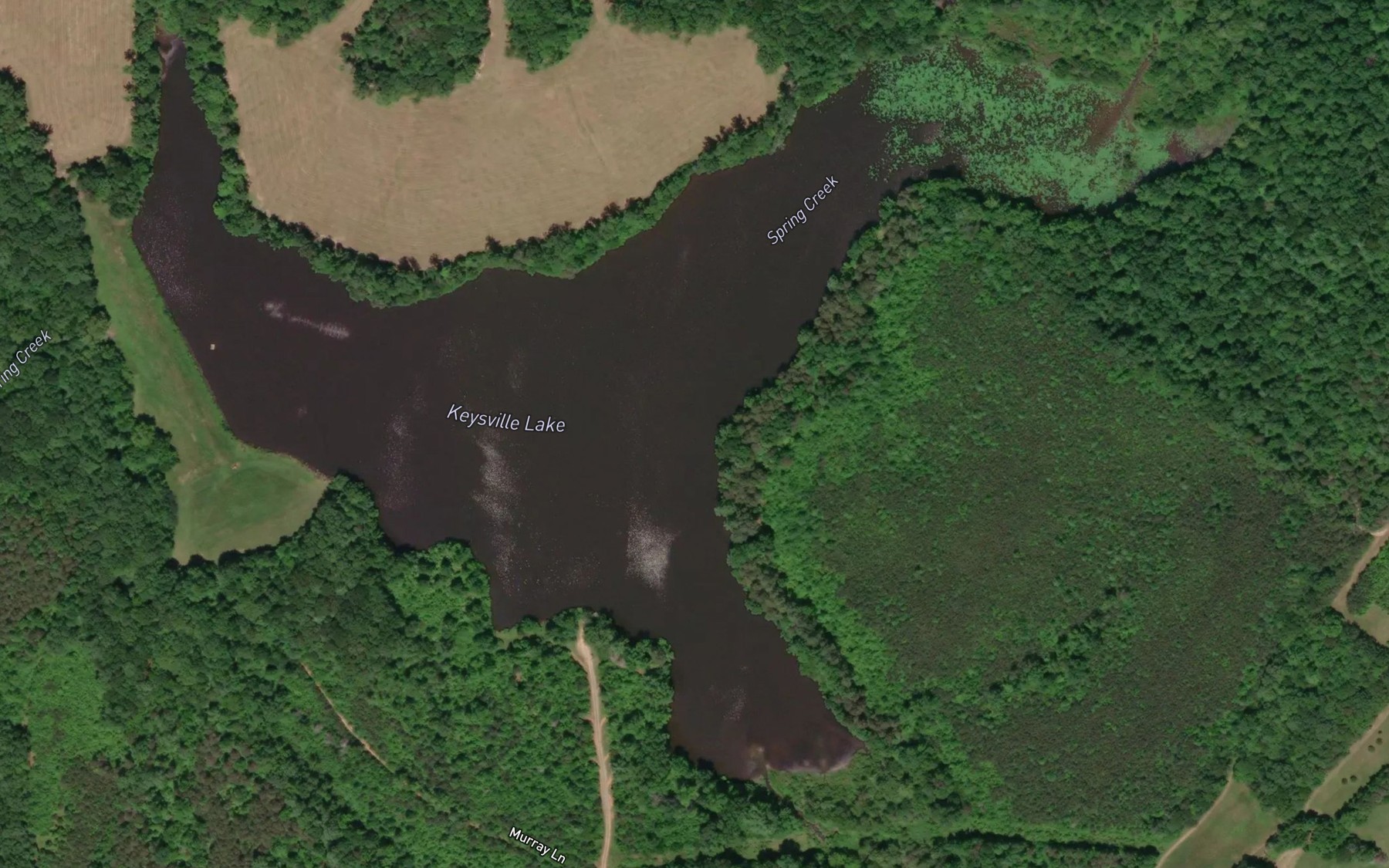 Satellite map of the Keysville Reservoir
