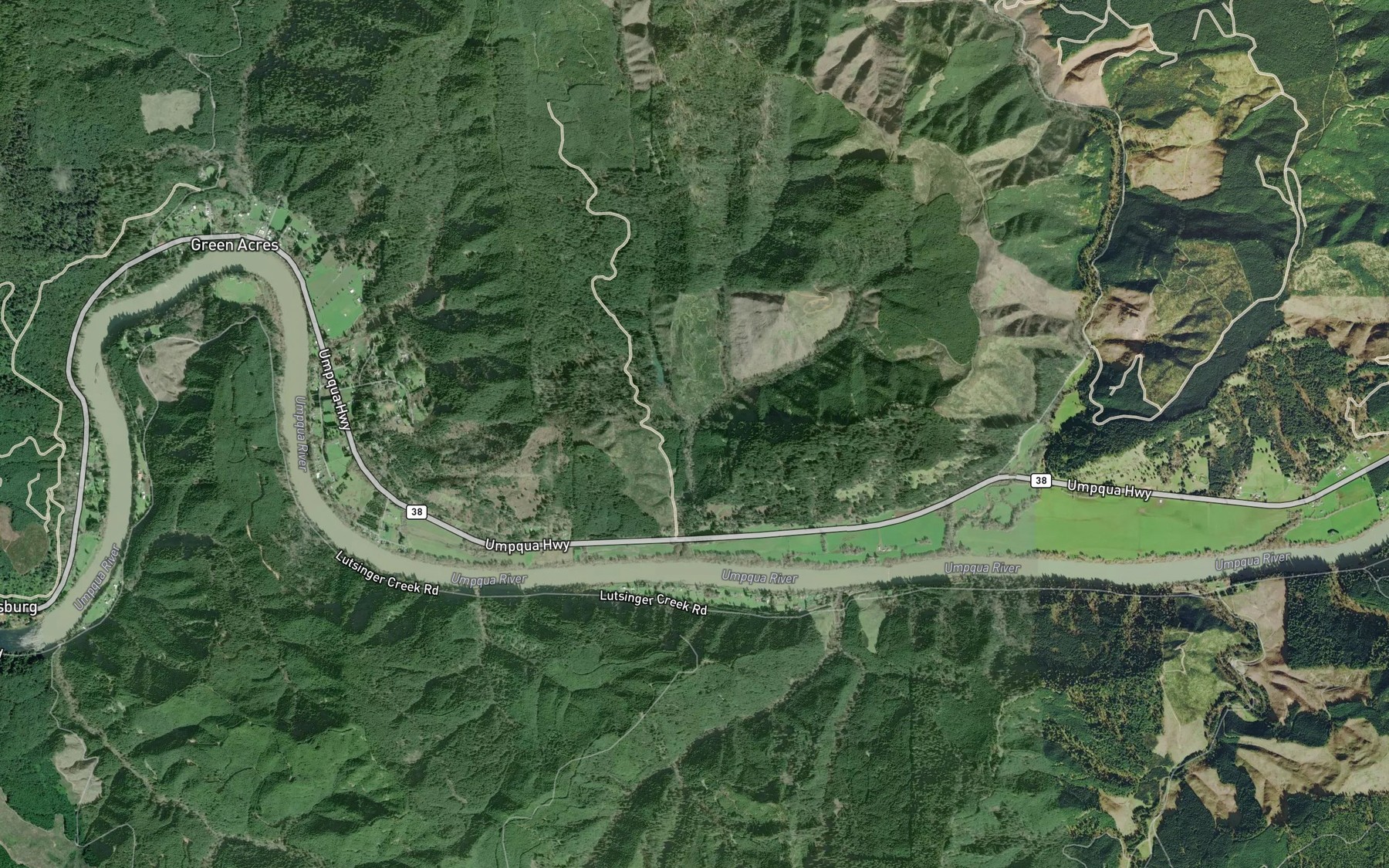 Satellite map of the Purdy Creek