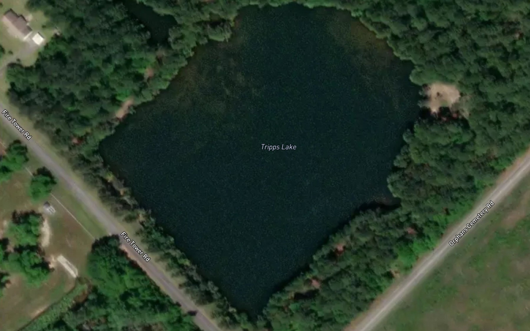 Satellite map of the Tripps Lake
