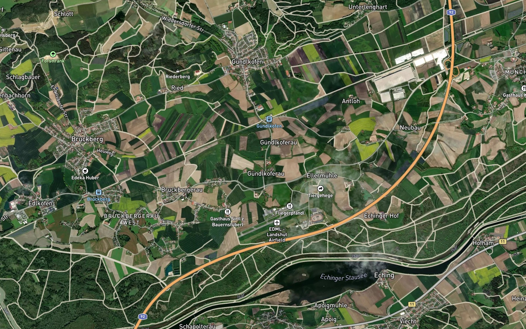 Satellite map of the Osterbach