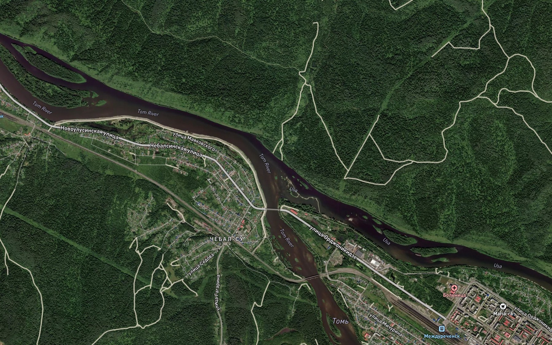 Satellite map of the Usa
