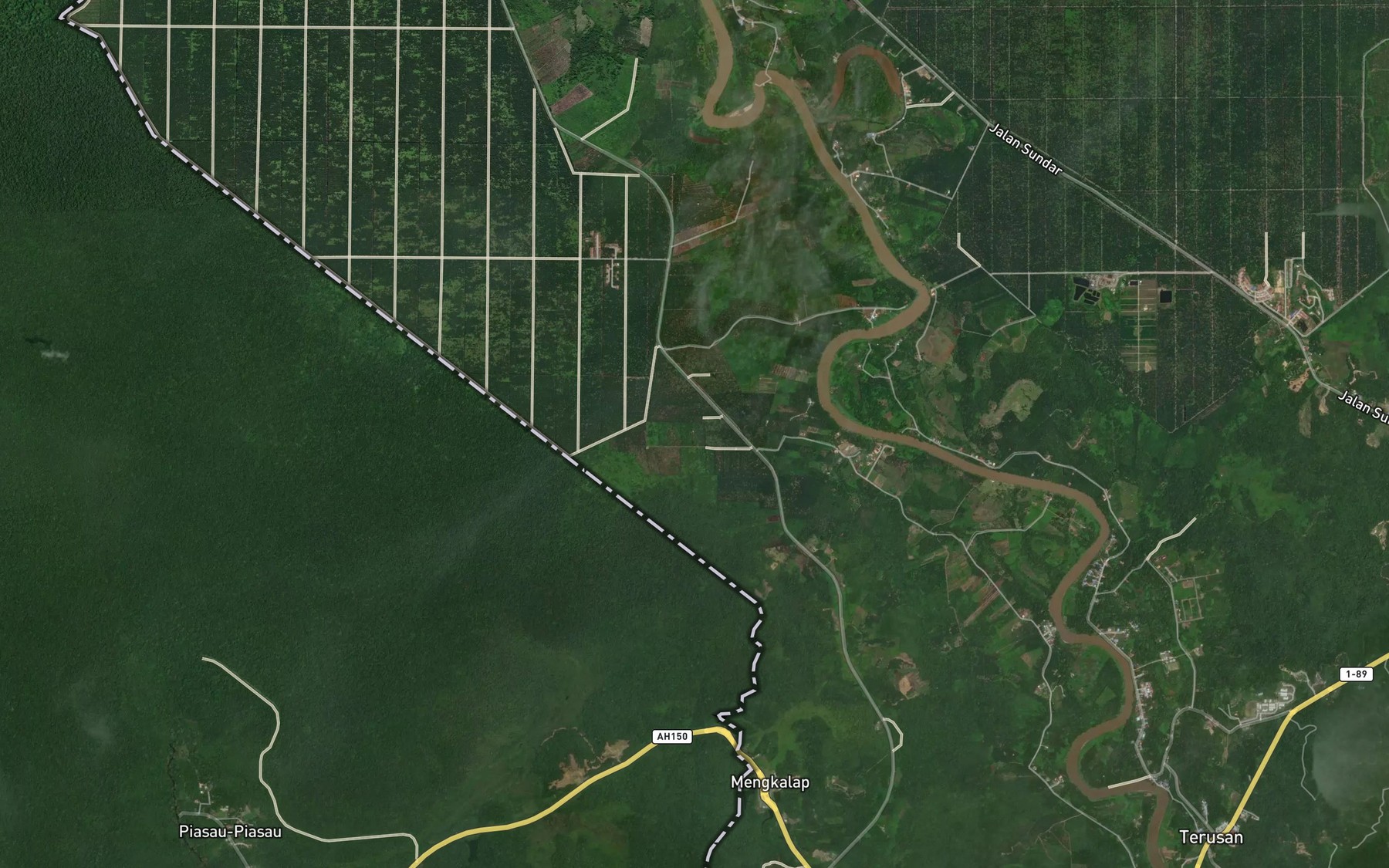 Satellite map of the Sungai Lintang