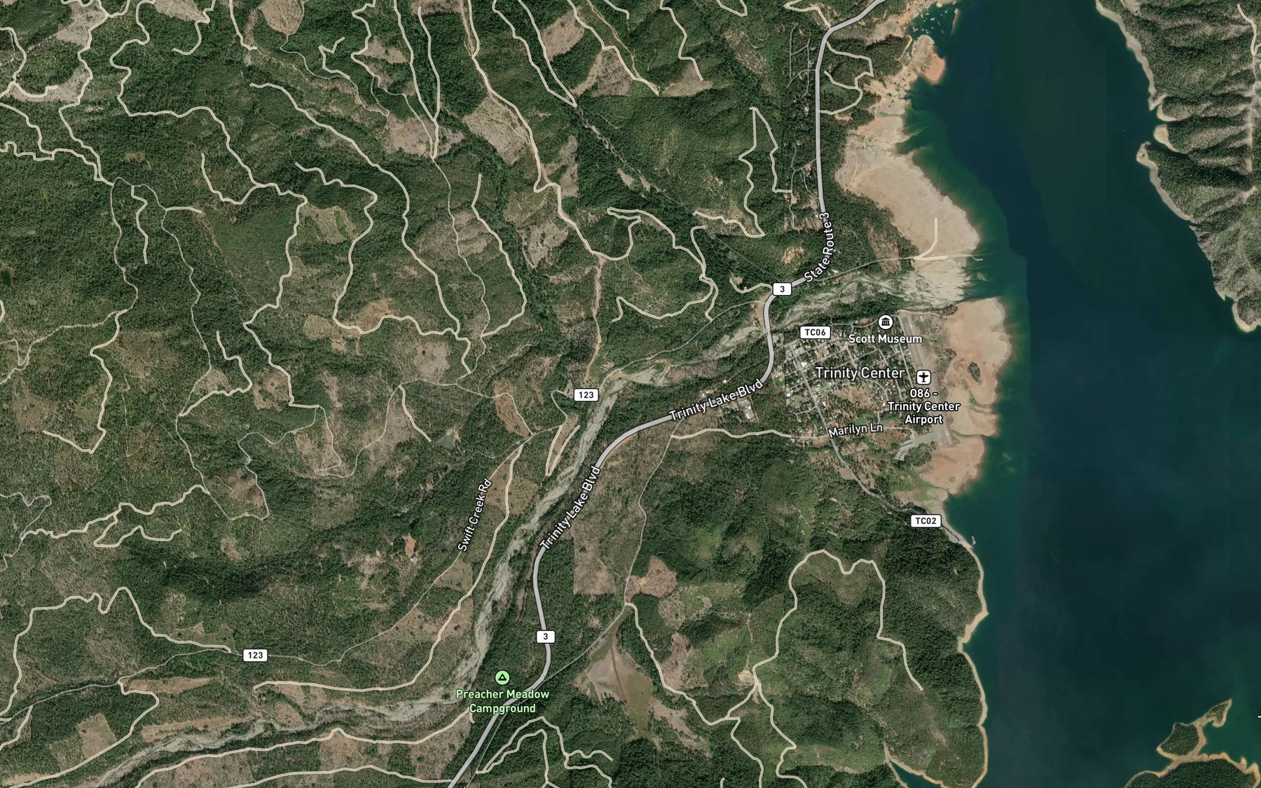 Satellite map of the Foster Creek