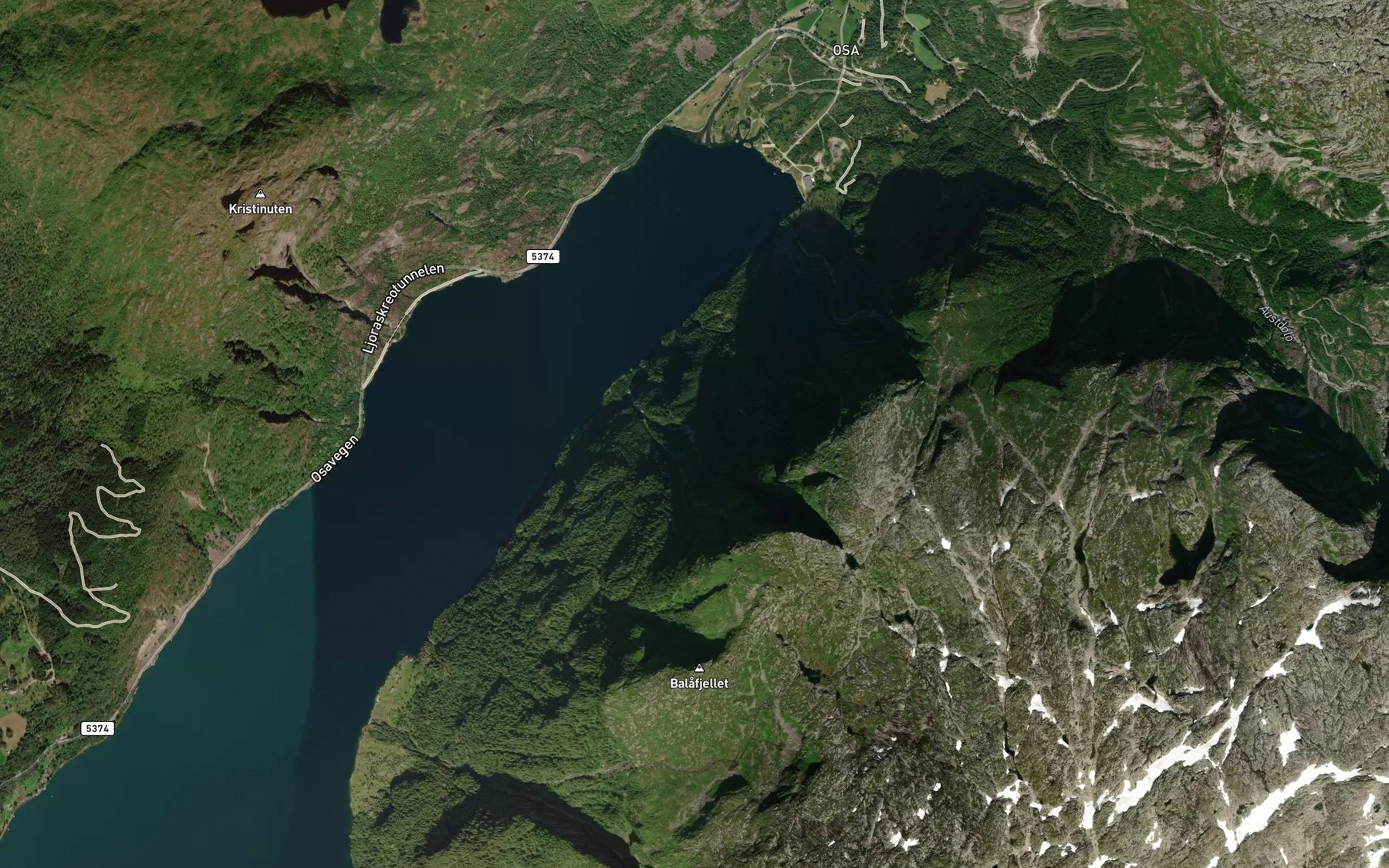 Satellite map of the Tellskredbekken