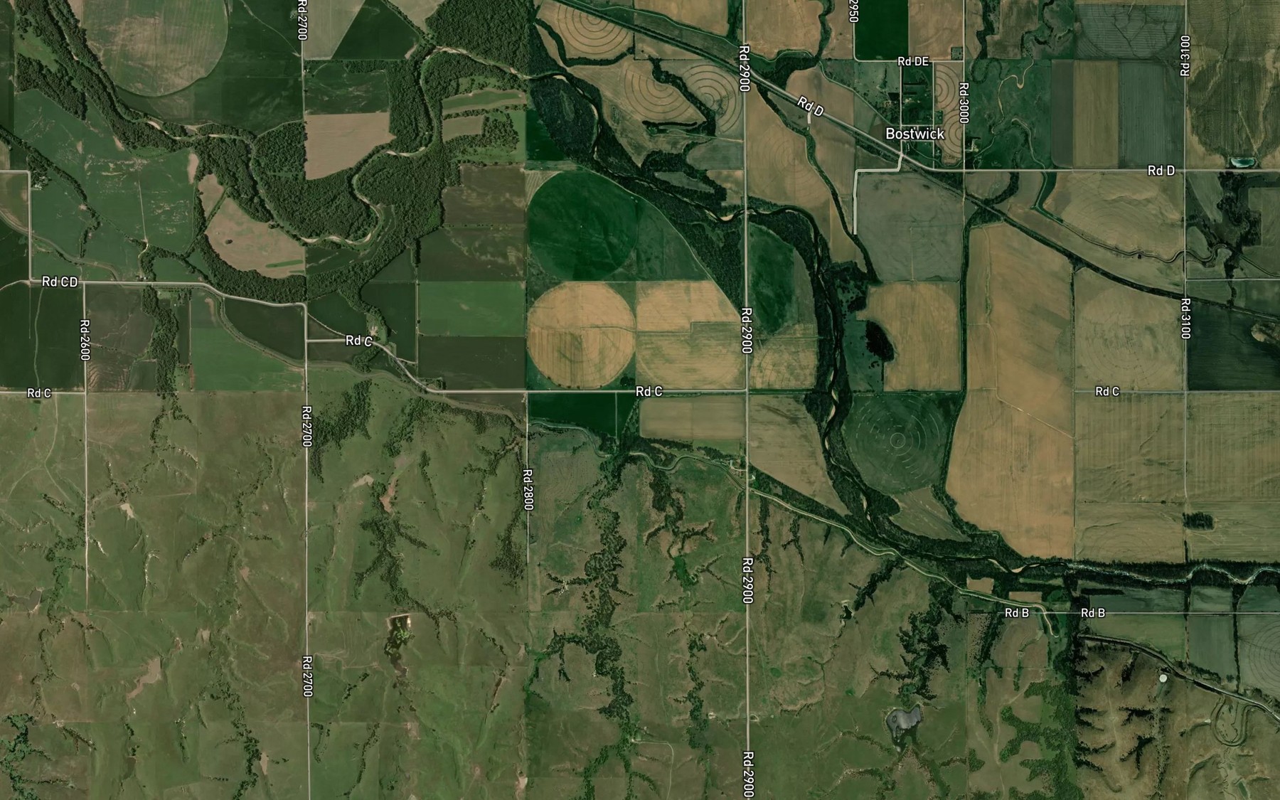 Satellite map of the Dry Creek