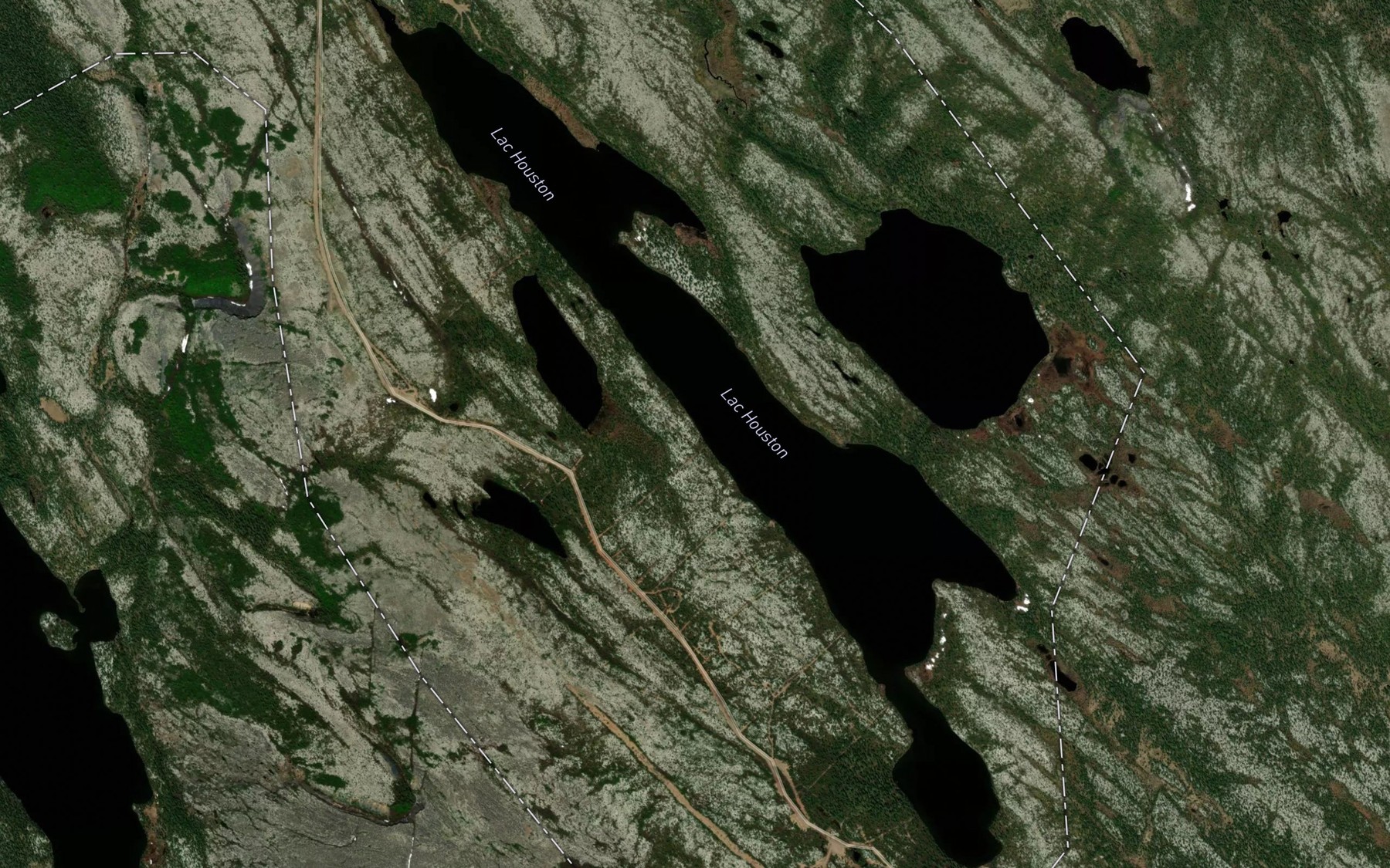 Satellite map of the Lac Houston