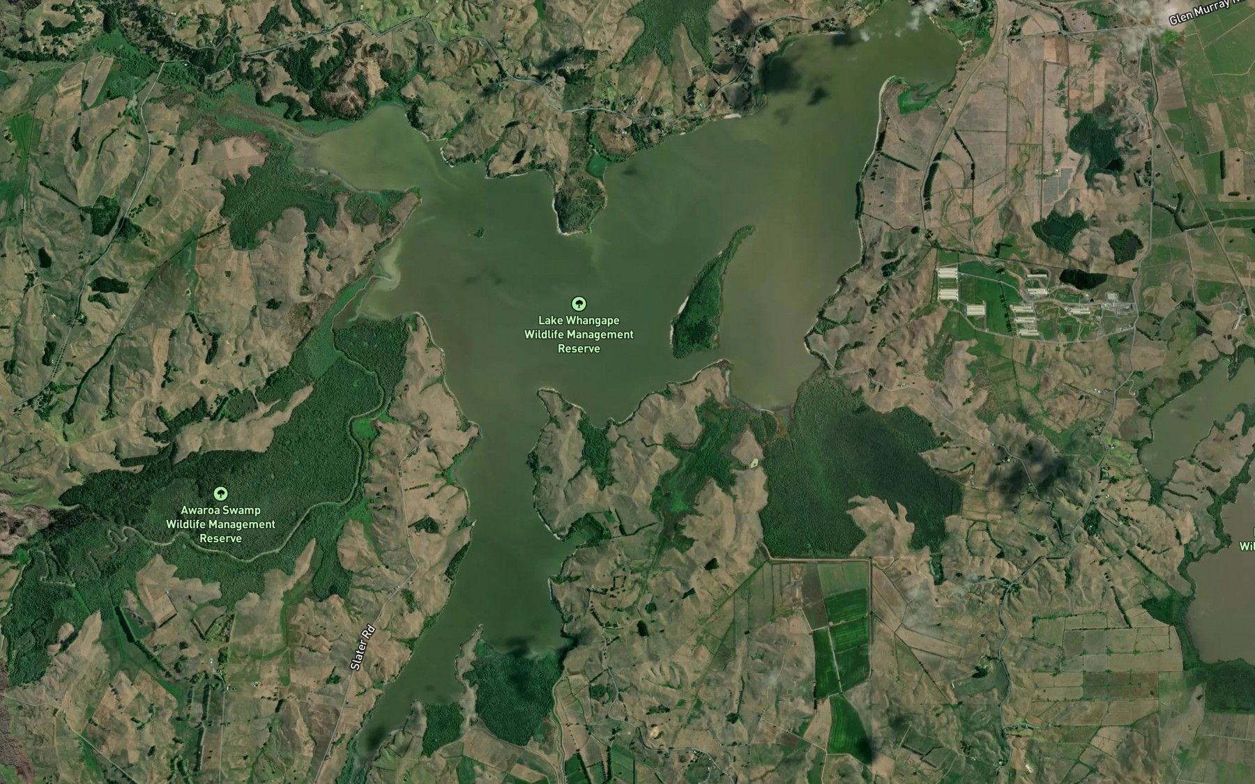 Satellite map of the Whangape Lake