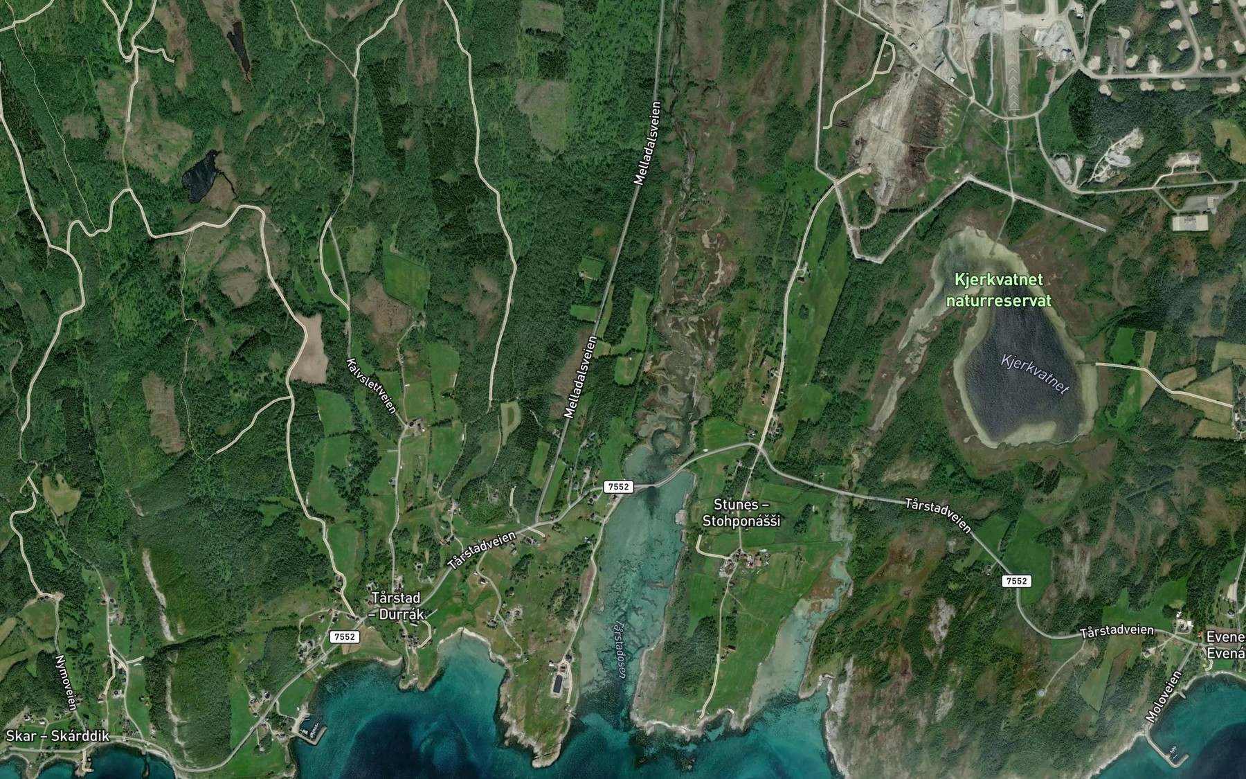 Satellite map of the Langmyrelva