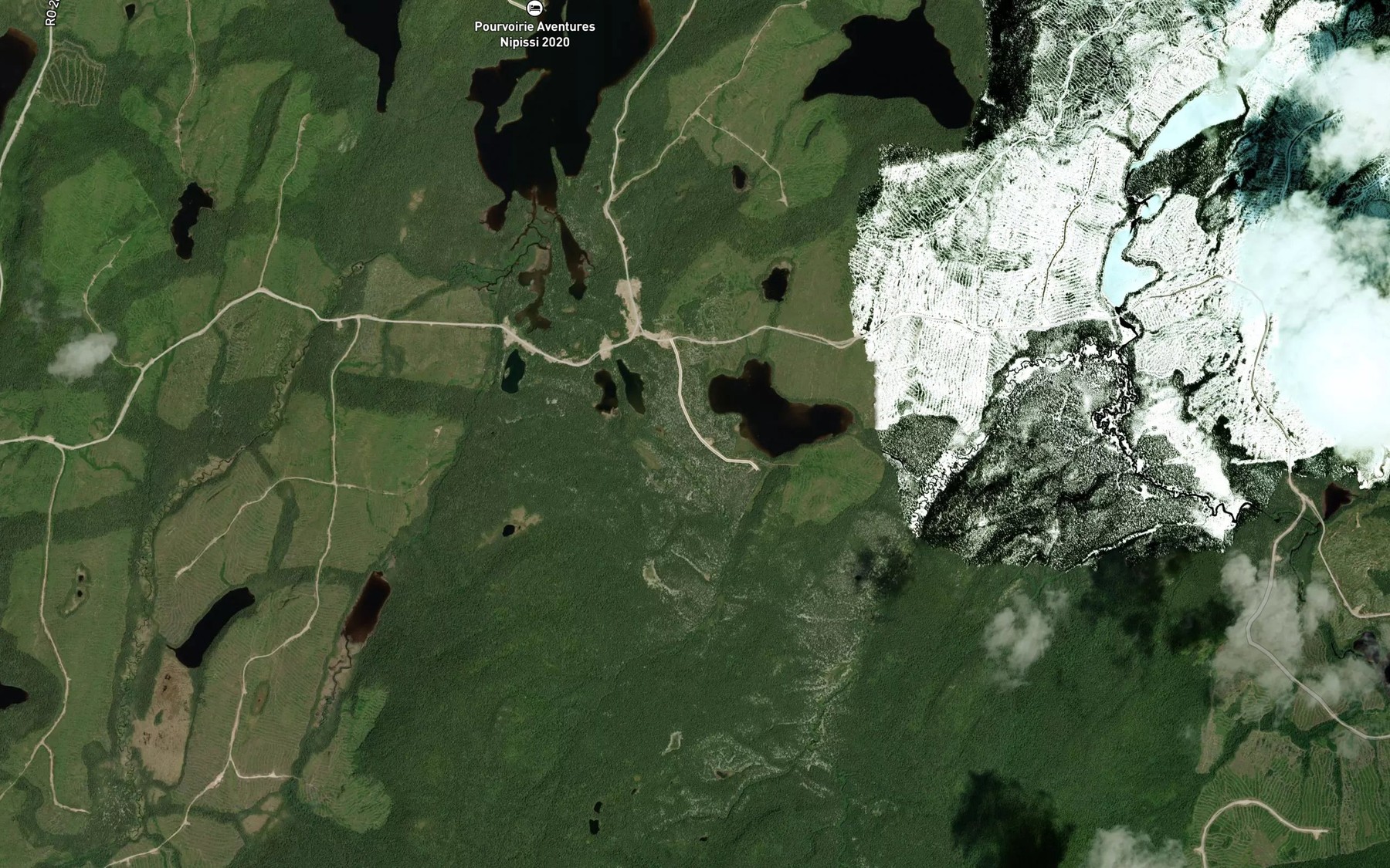 Satellite map of the Lac du Mocassin