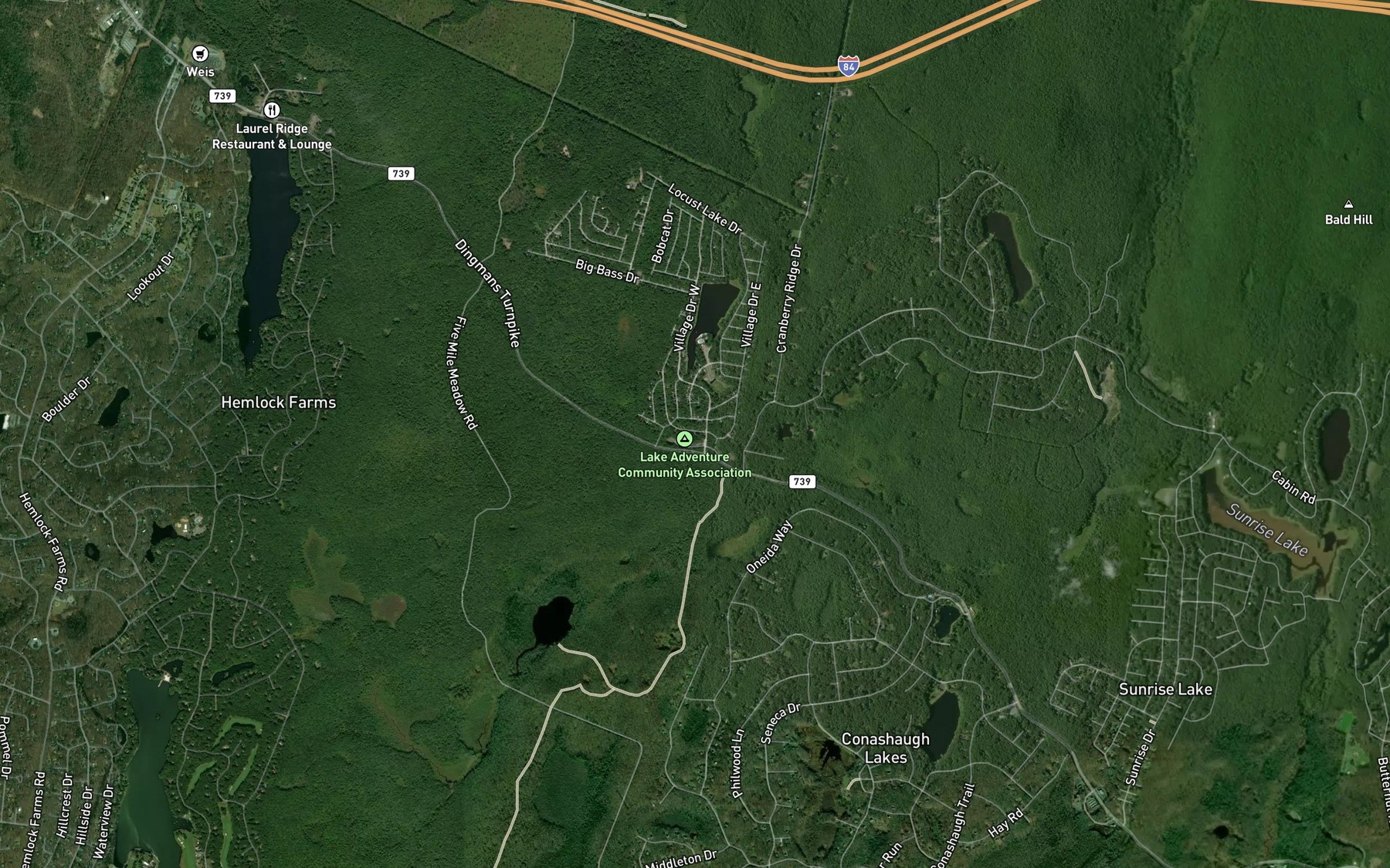 Satellite map of the Dingman Spring