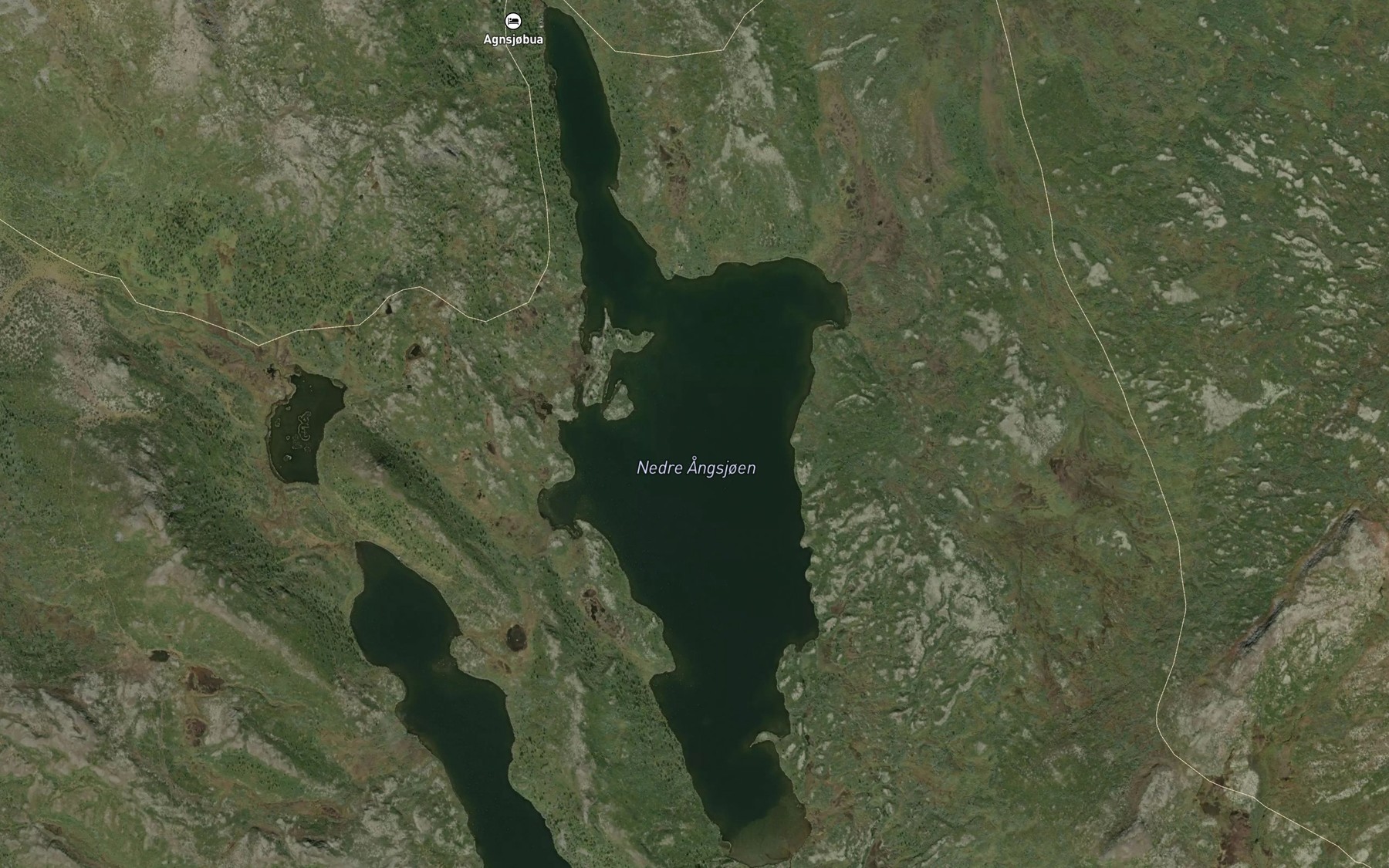 Satellite map of the Agnsjoen,austre