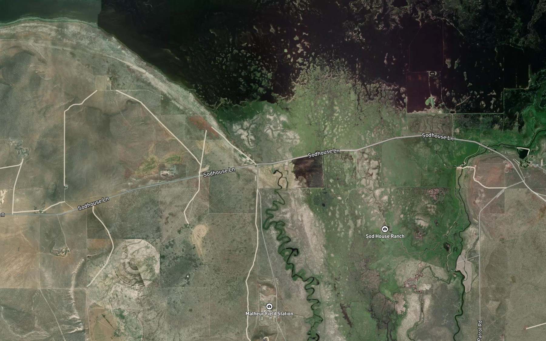 Satellite map of the Simmons Slough
