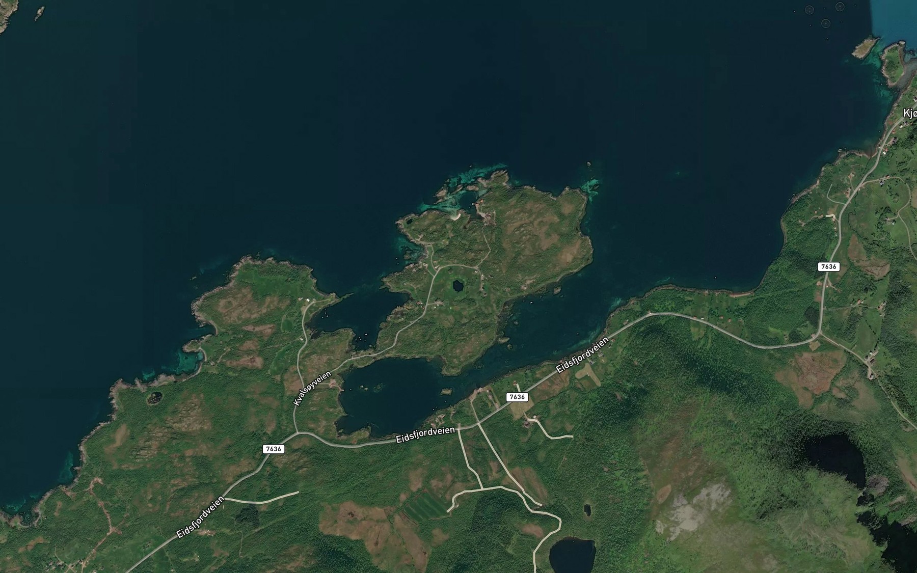 Satellite map of the Tjonna