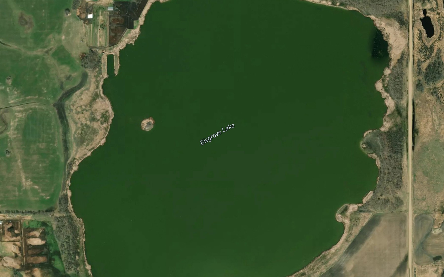 Satellite map of the Bisgrove Lake