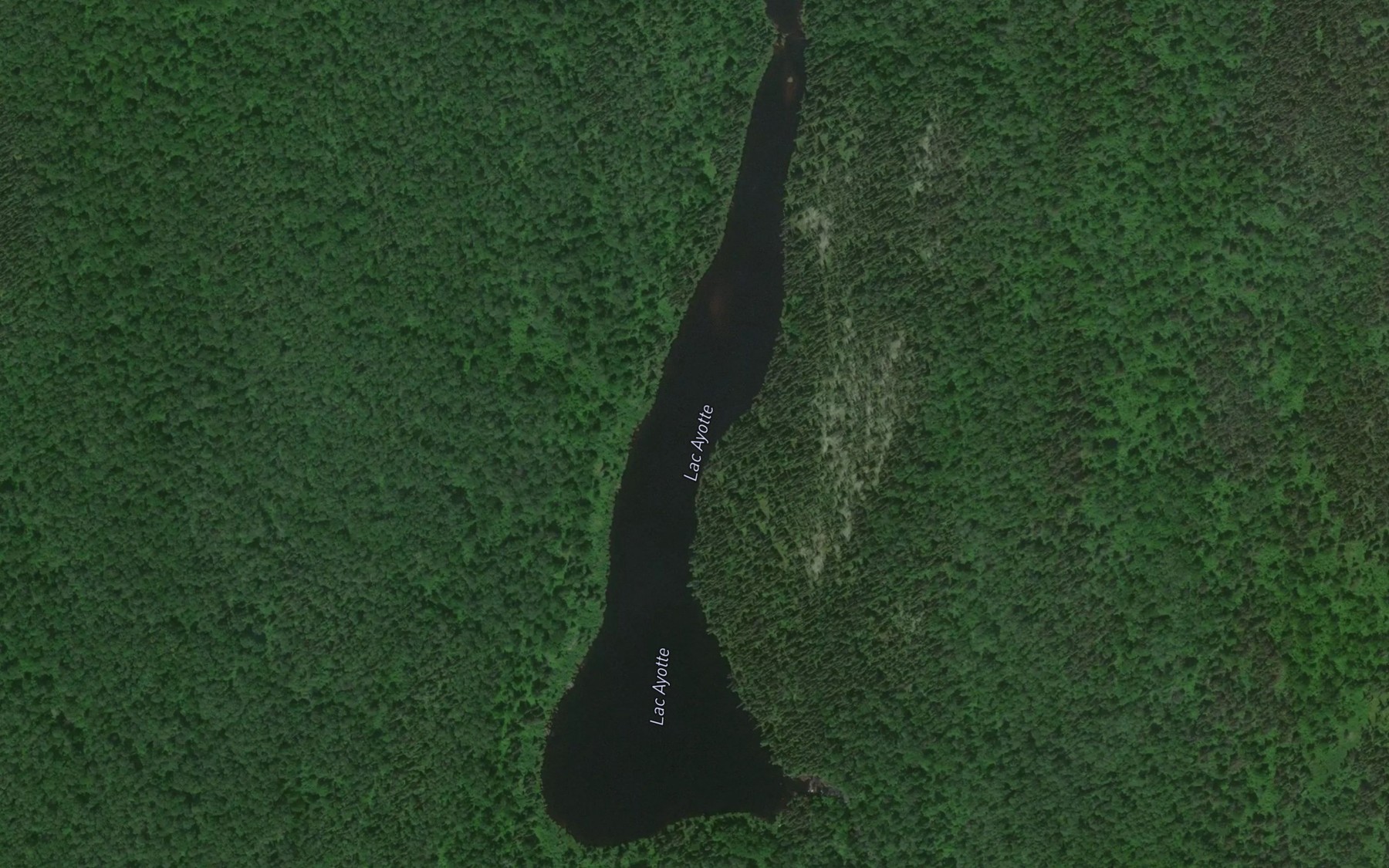 Satellite map of the Lac Ayotte