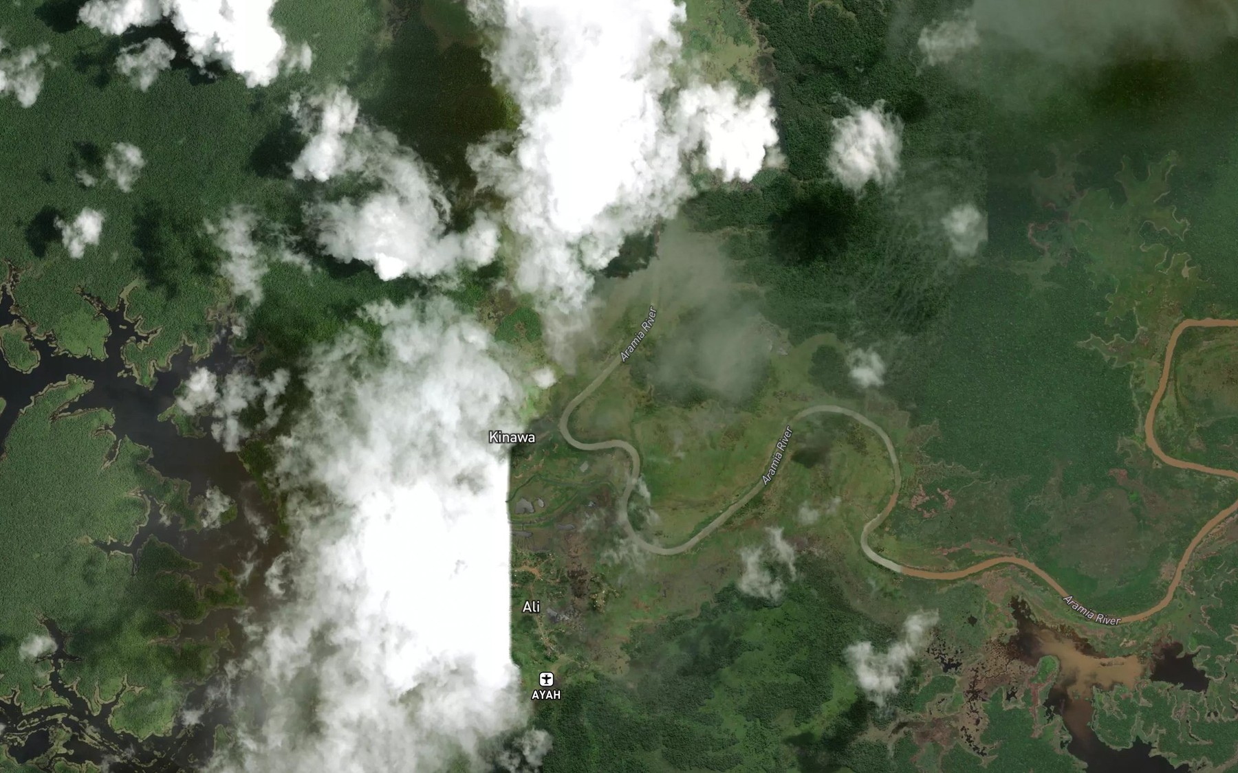 Satellite map of the Ari Creek