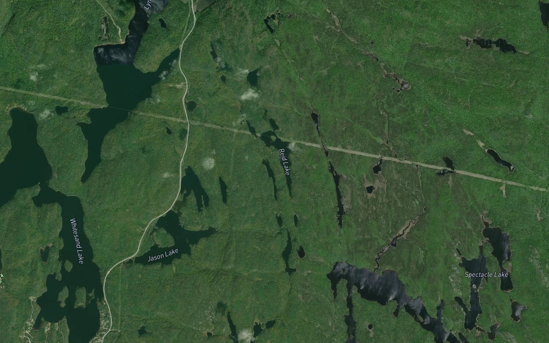 Satellite map of the Hartley Lake