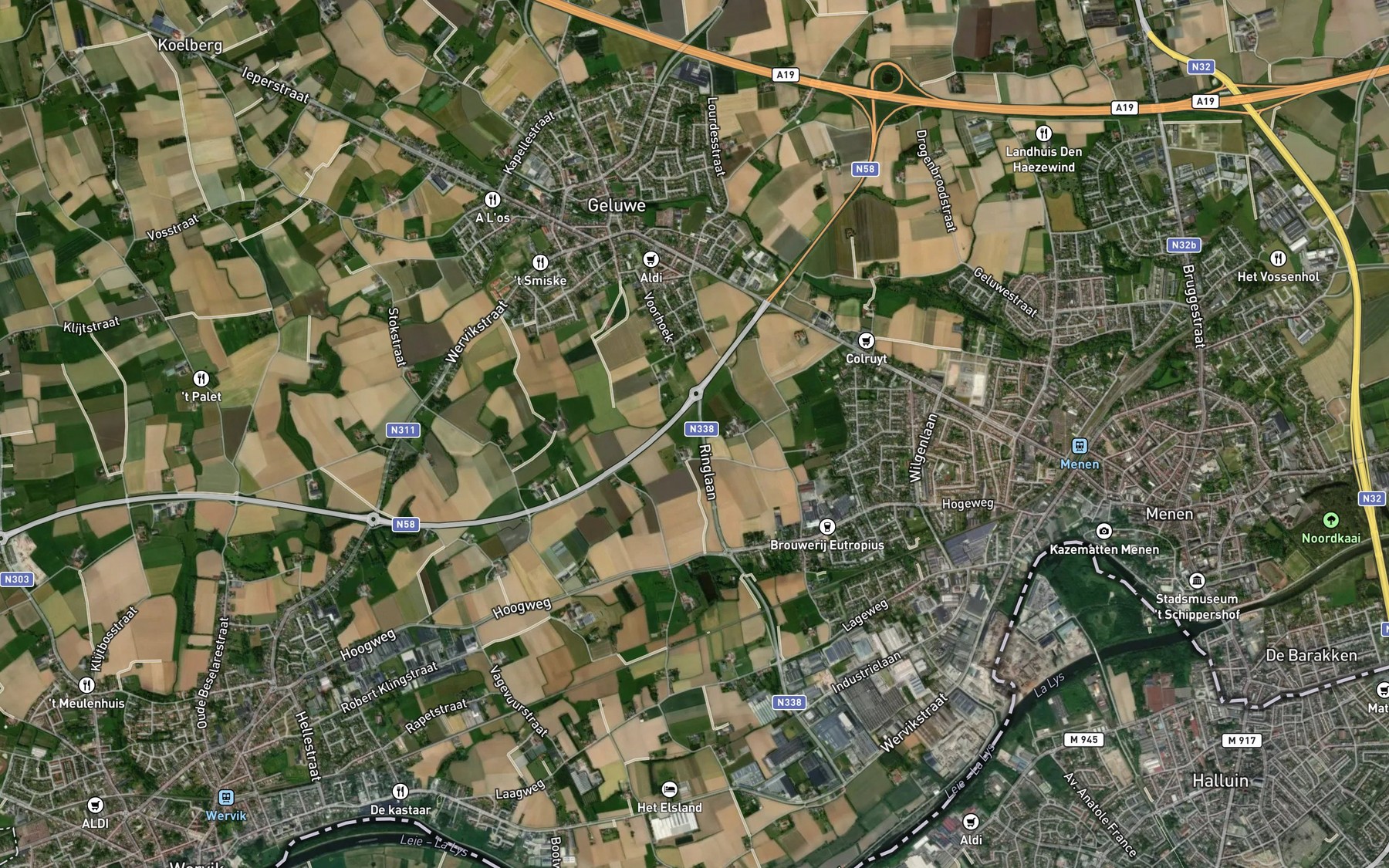 Satellite map of the Reutelbeek