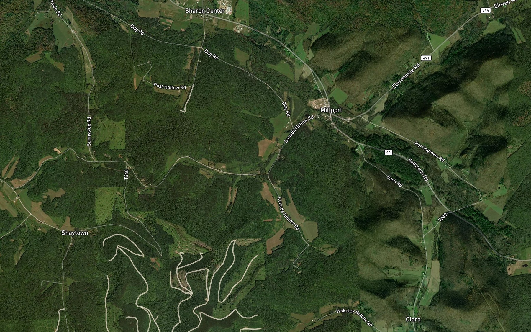 Satellite map of the South Branch Canada Run