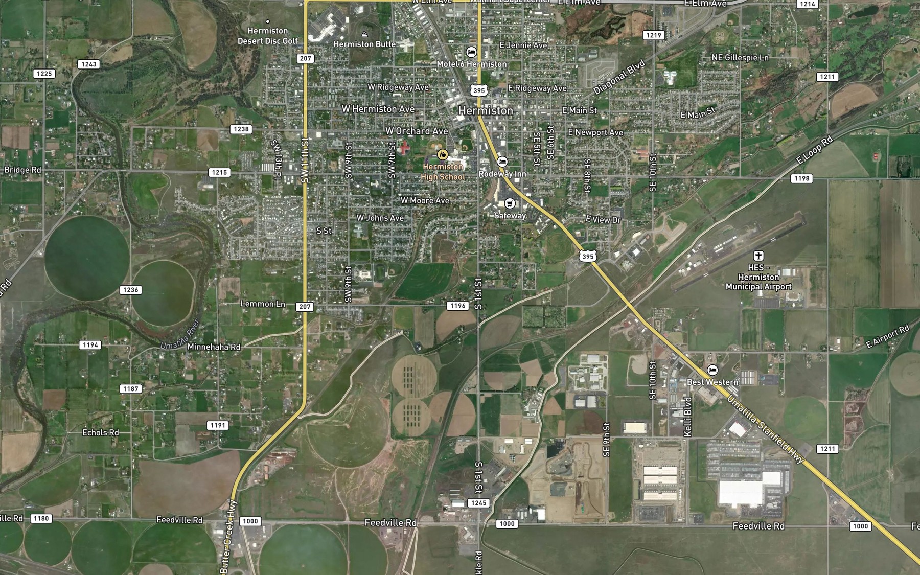 Satellite map of the Maxwell Canal