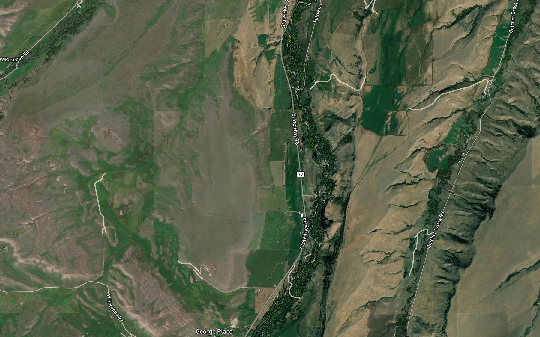Satellite map of the Selleck-Espeland Ditch