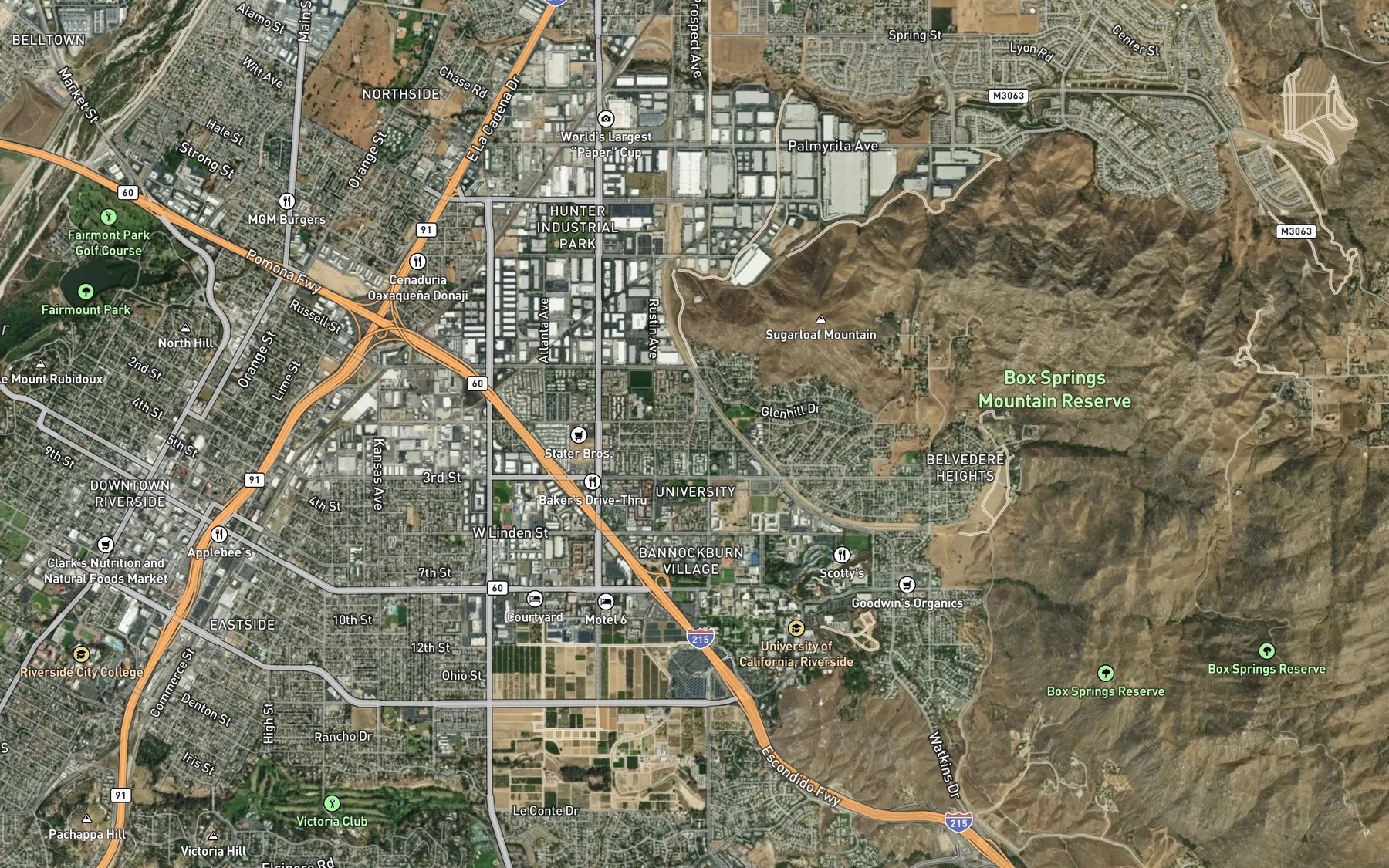 Satellite map of the Gage Canal