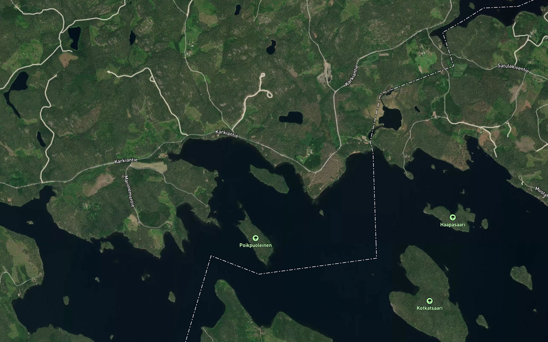 Satellite map of the Pontonsaarensalmi