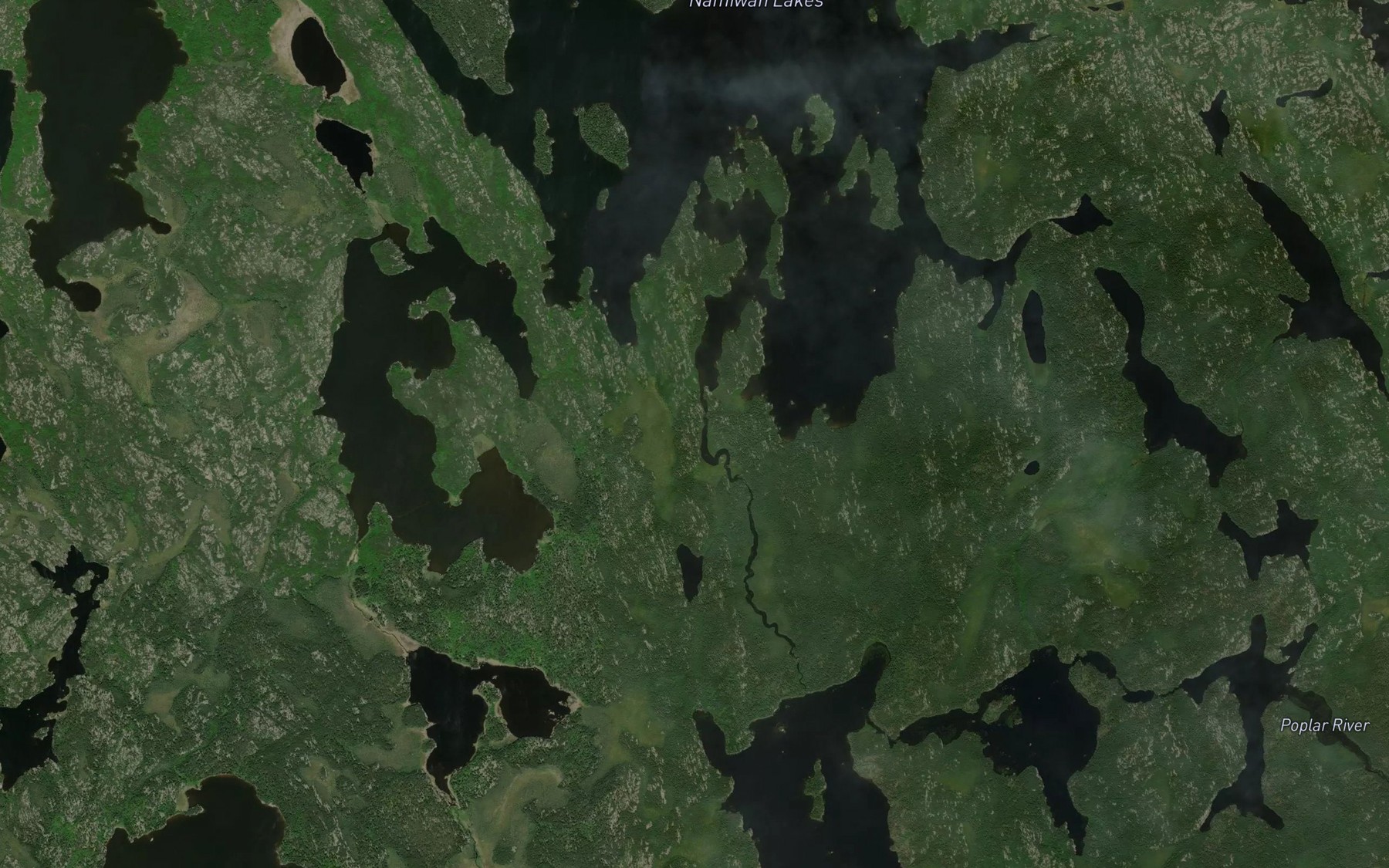Satellite map of the Namiwan Lakes