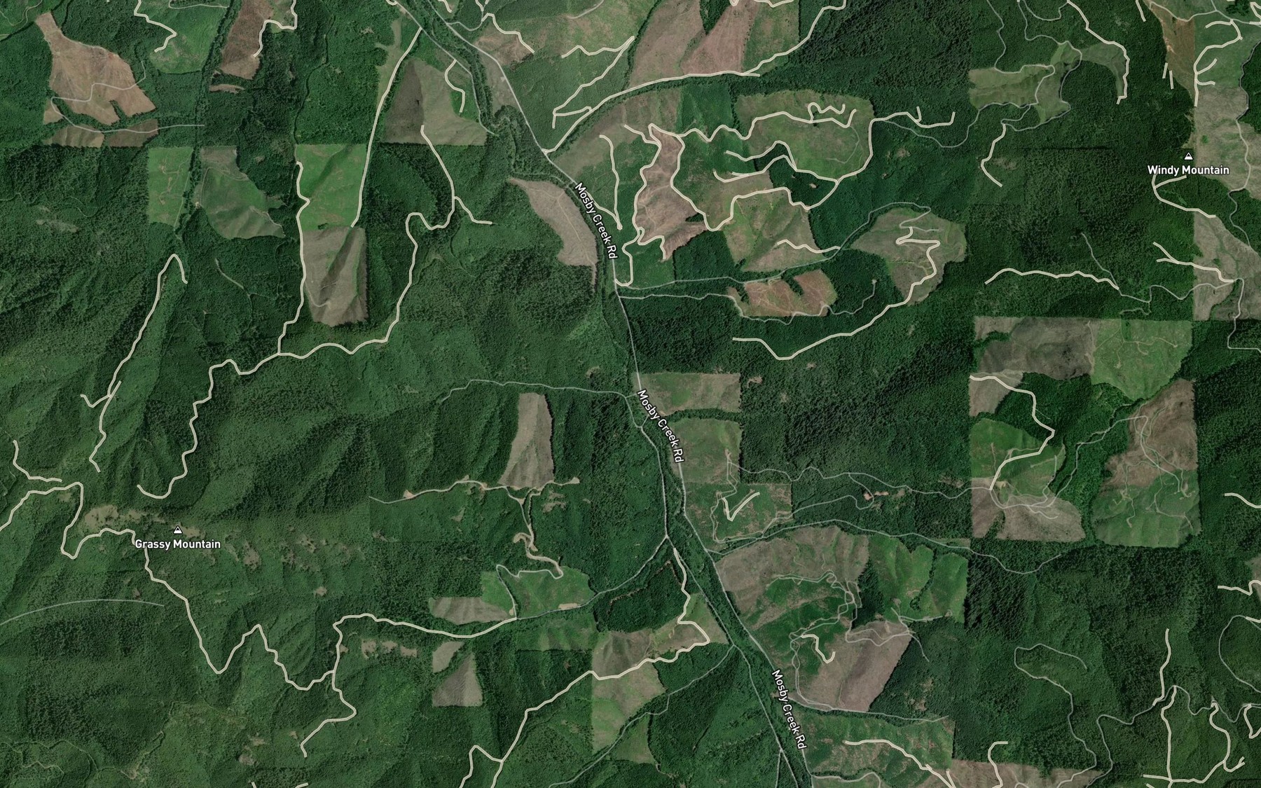Satellite map of the Gray Creek