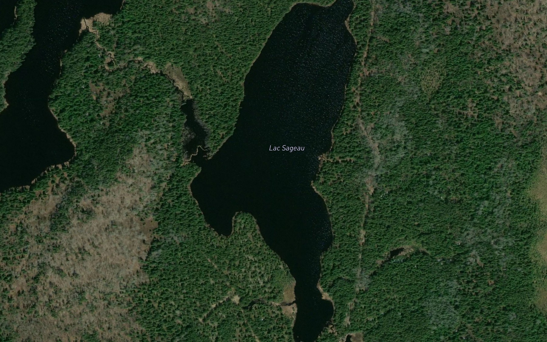 Satellite map of the Lac Sageau