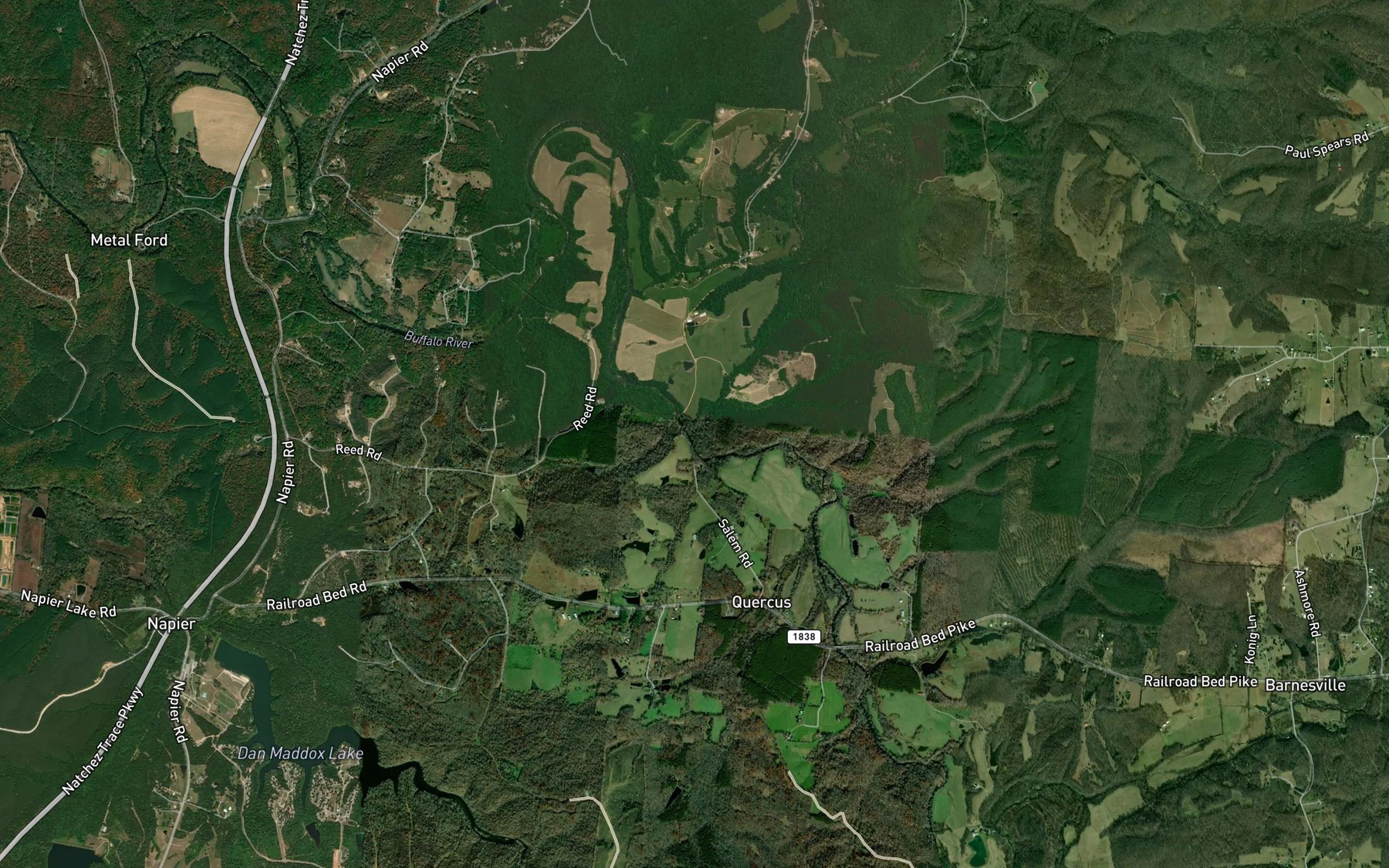 Satellite map of the Pickard Branch