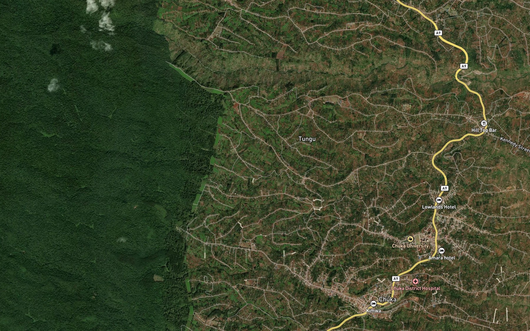 Satellite map of the Tungo