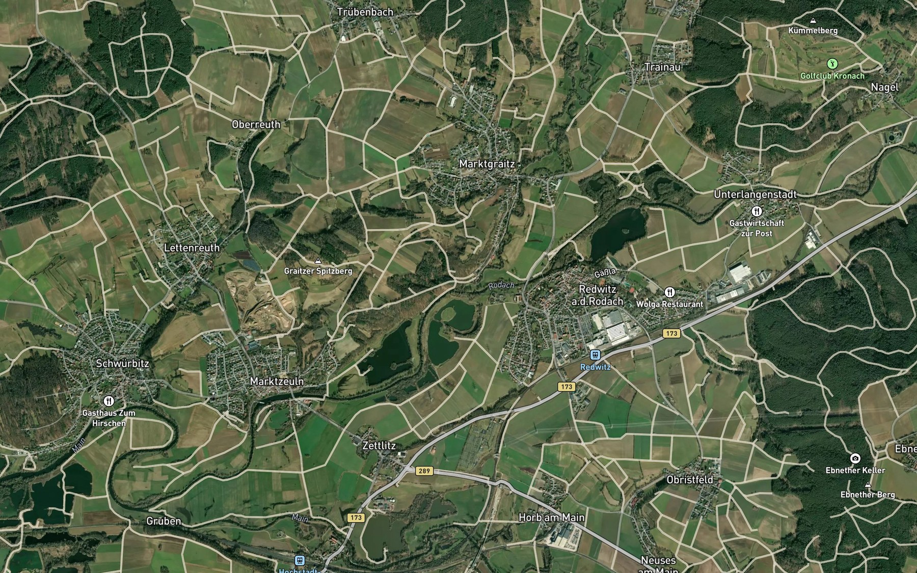 Satellite map of the Steinach